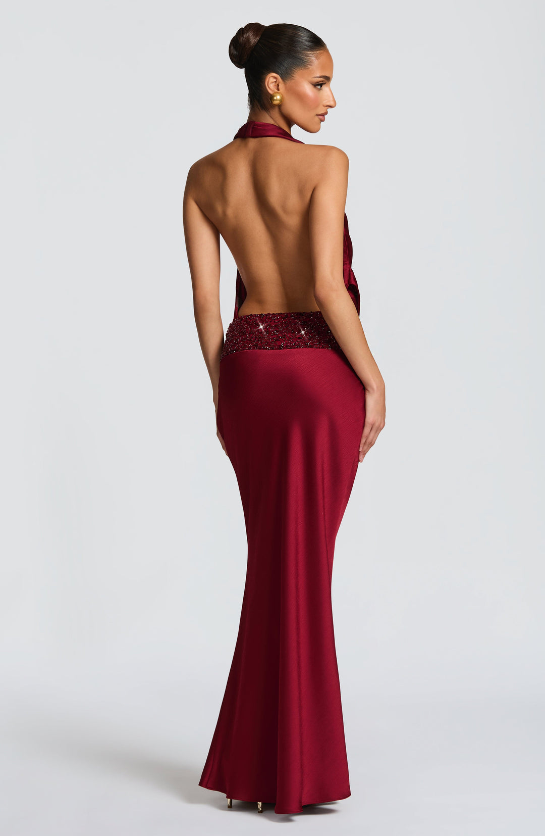 Junara Maxi Skirt in Burgundy by Clandour, product photo 3