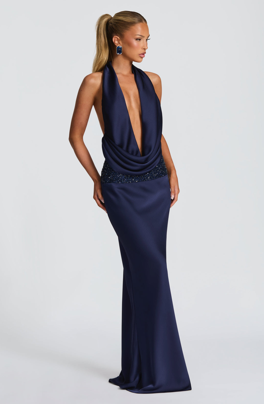 Junara Maxi Skirt in Navy by Clandour, product photo 1