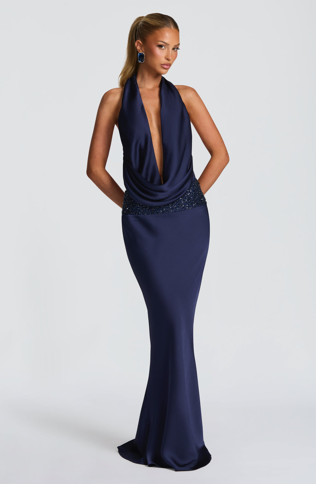Junara Maxi Skirt in Navy by Clandour, product photo 7