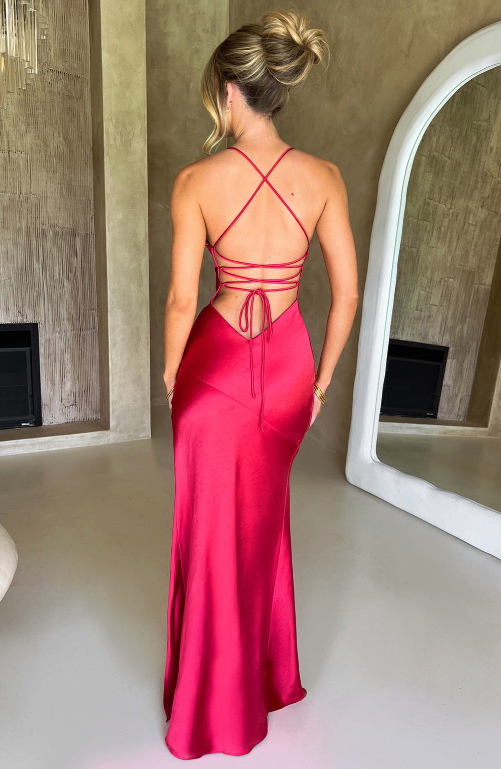 Junavieve Maxi Dress in Red by Clandour, product photo 2