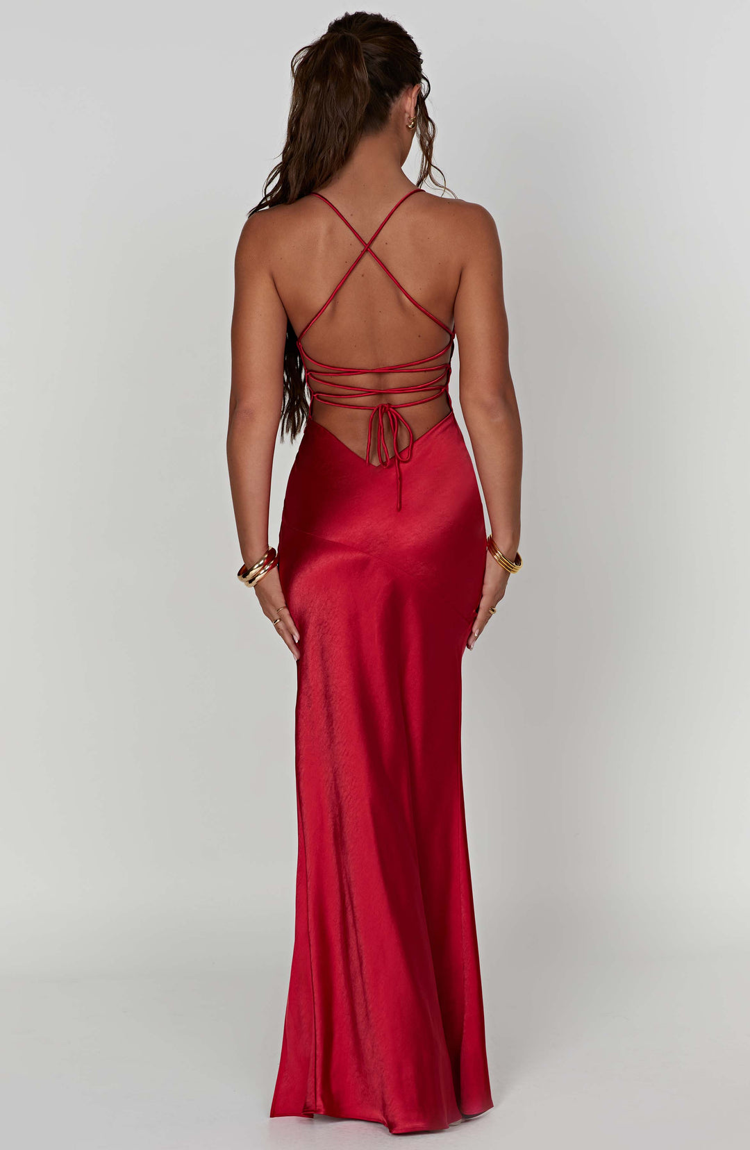 Junavieve Maxi Dress in Red by Clandour, product photo 7