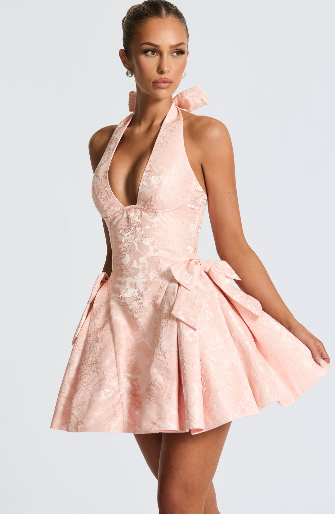 Kiraelia Mini Dress in Soft Peach by Clandour, product photo 5