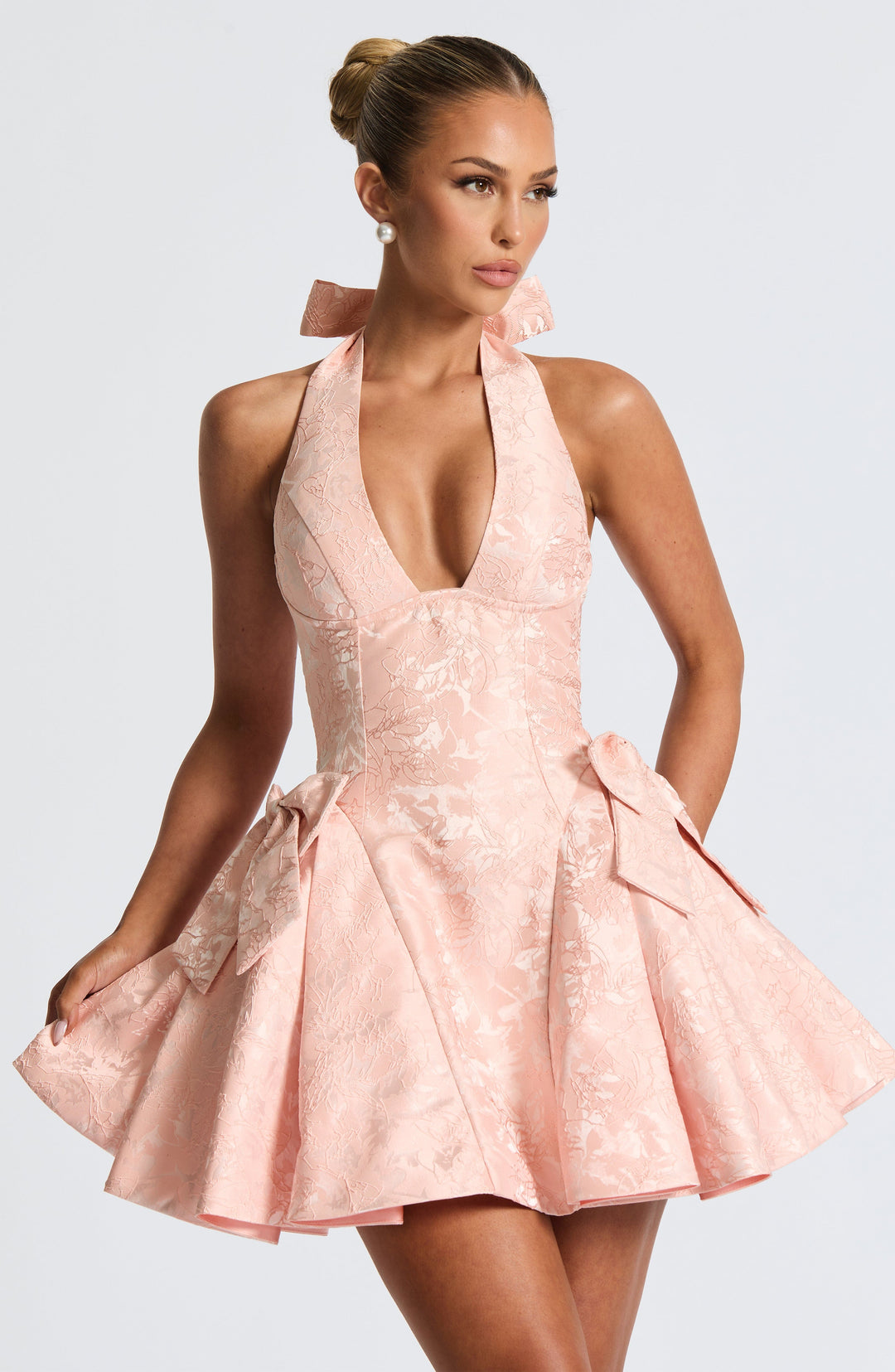 Kiraelia Mini Dress in Soft Peach by Clandour, product photo 6
