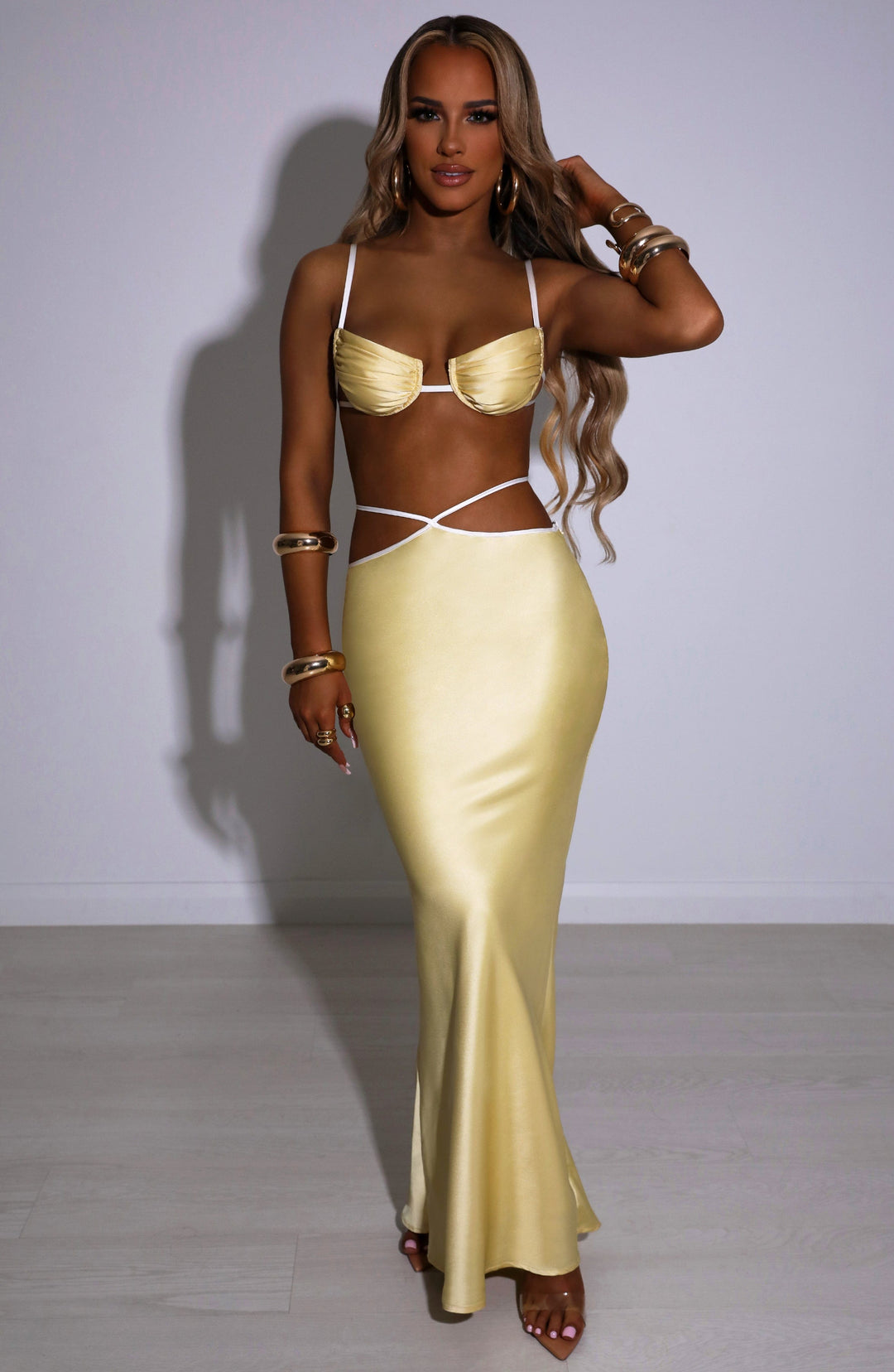 Kiraette Maxi Skirt in Lemon by Clandour, product photo 5