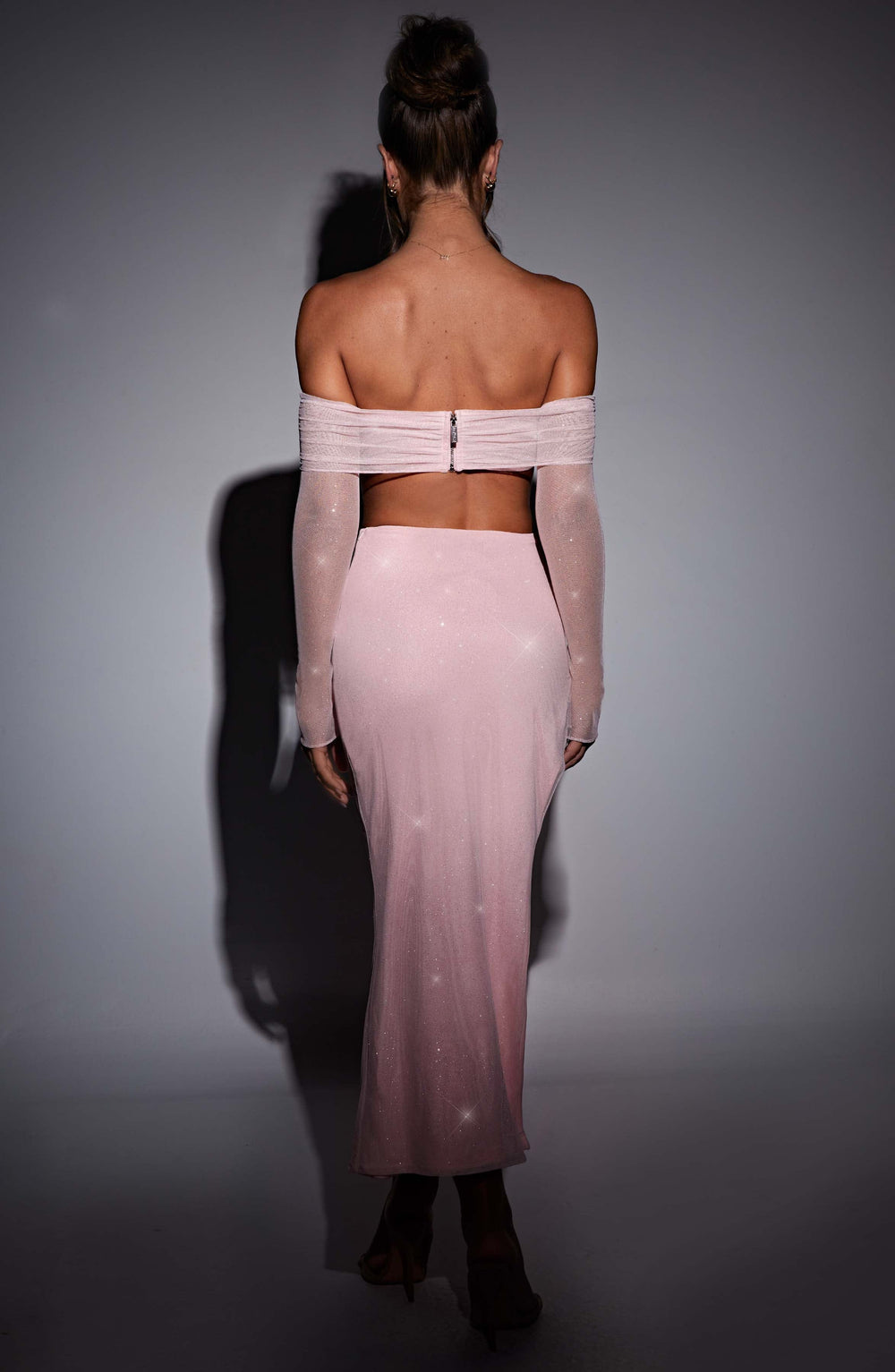Kiraia Maxi Skirt in Pink Sparkle by Clandour, product photo 2