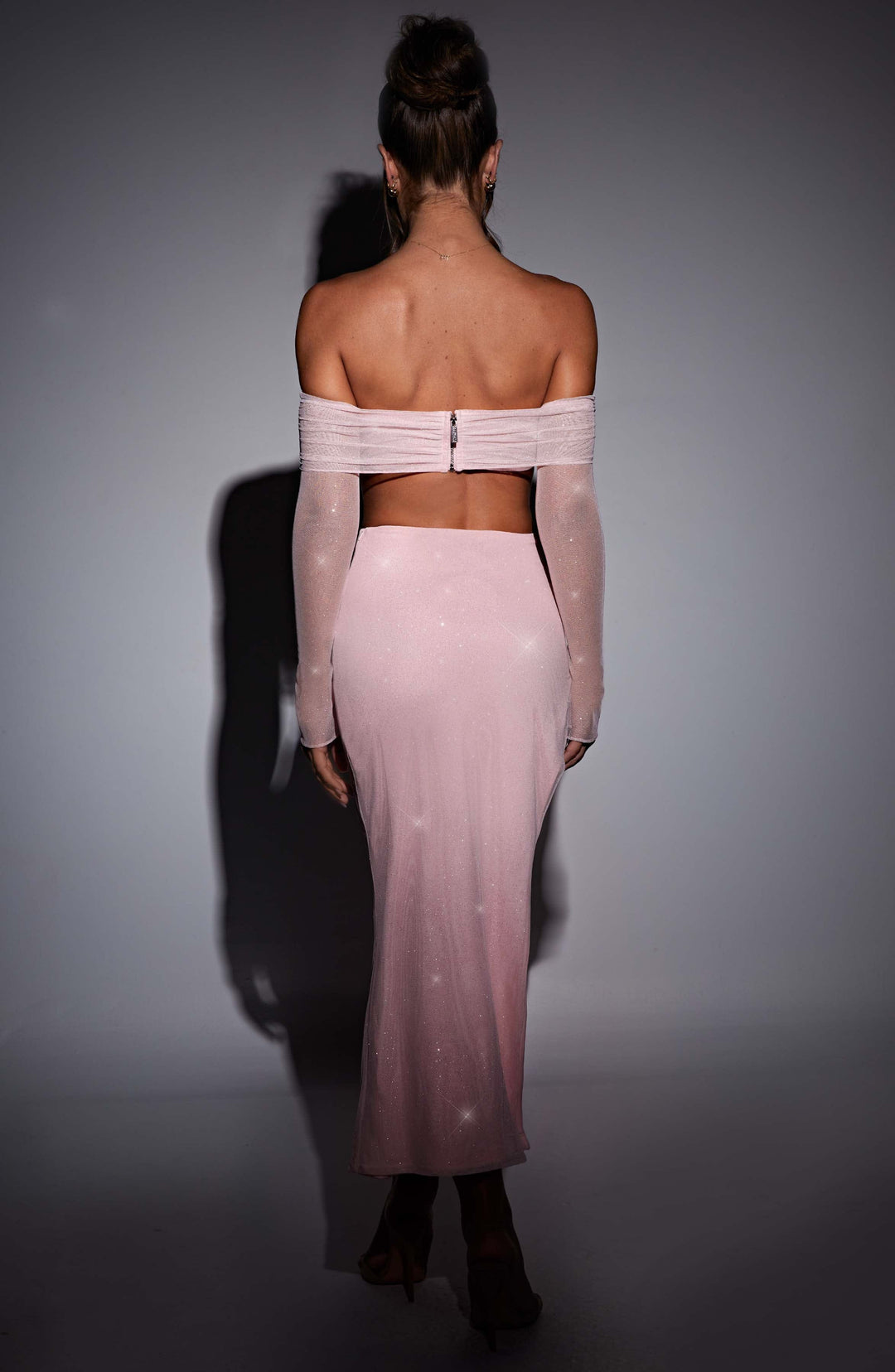 Kiraia Maxi Skirt in Pink Sparkle by Clandour, product photo 2