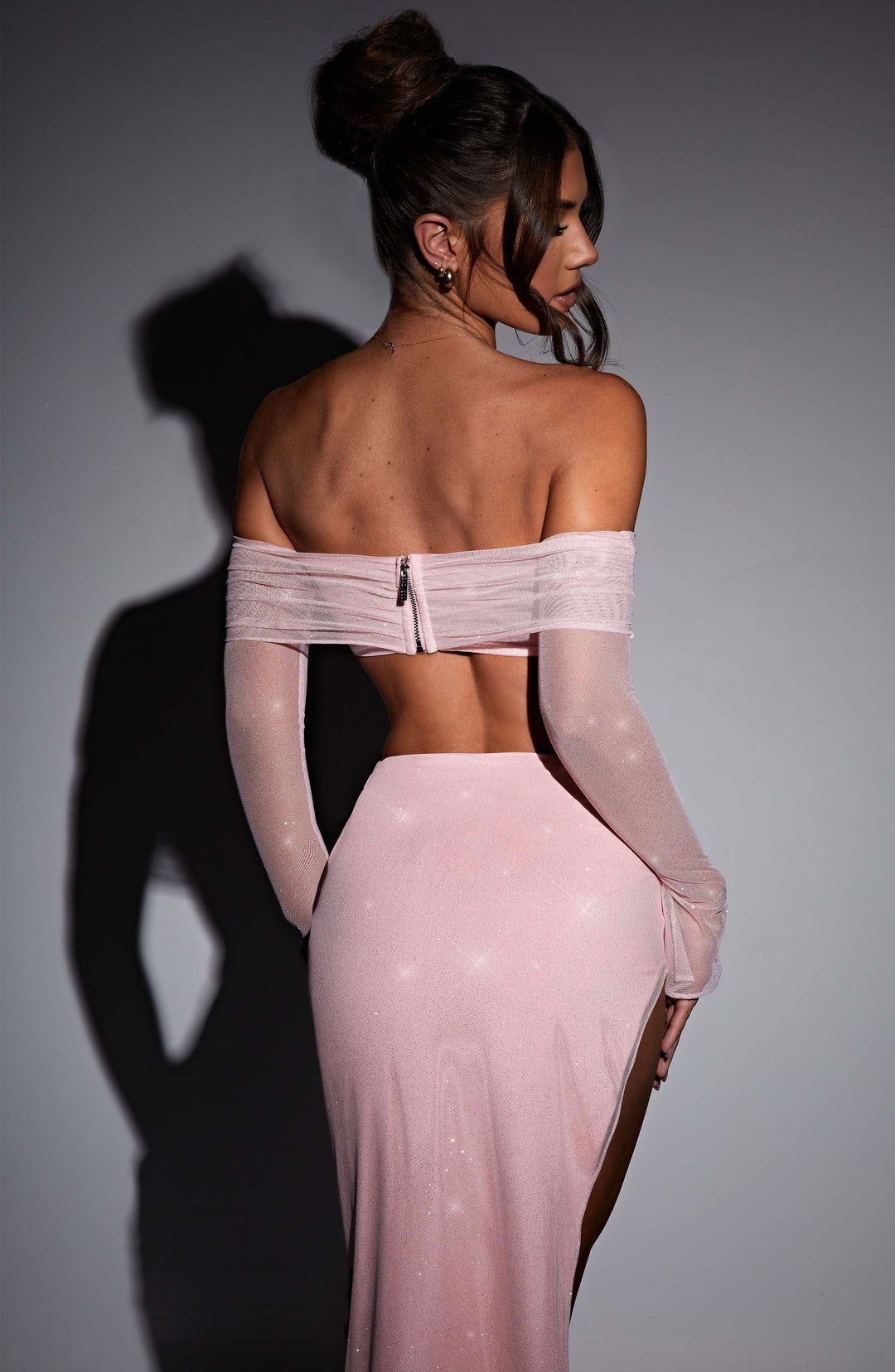 Kiraia Maxi Skirt in Pink Sparkle by Clandour, product photo 5