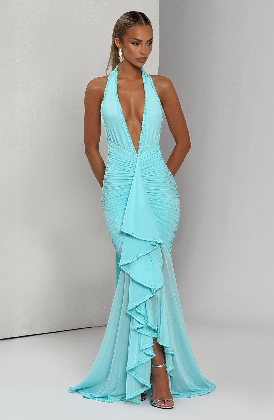 Kiraina Maxi Dress in Aqua by Clandour, product photo 6