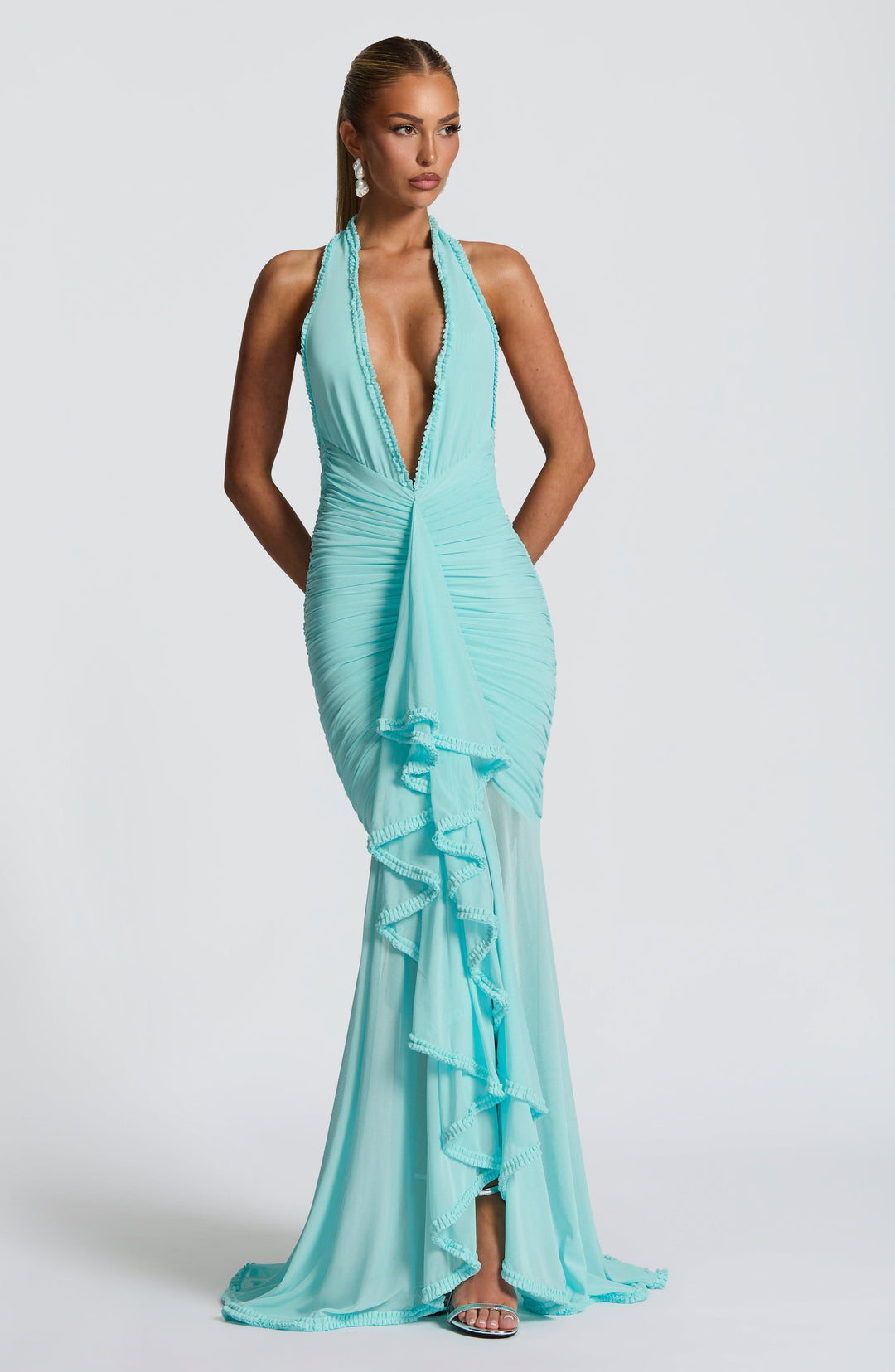 Kiraina Maxi Dress in Aqua by Clandour, product photo 8