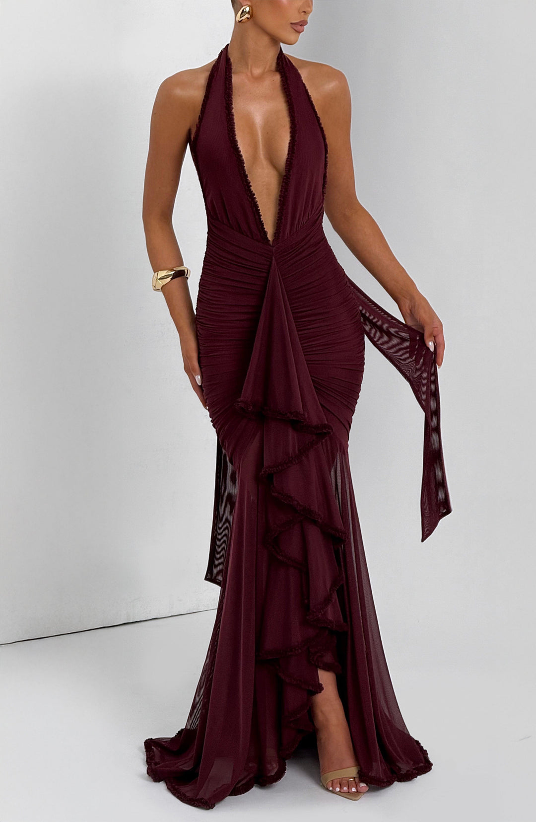 Kiraina Maxi Dress in Cherry Lacquer by Clandour, product photo 1