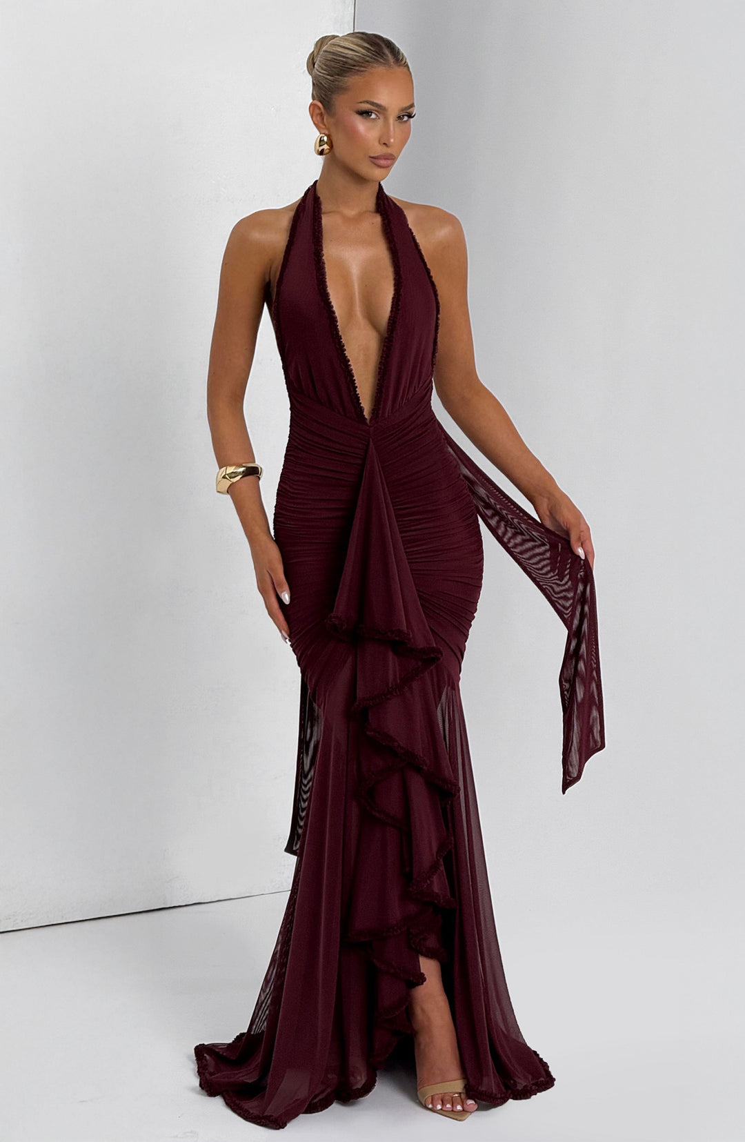 Kiraina Maxi Dress in Cherry Lacquer by Clandour, product photo 4