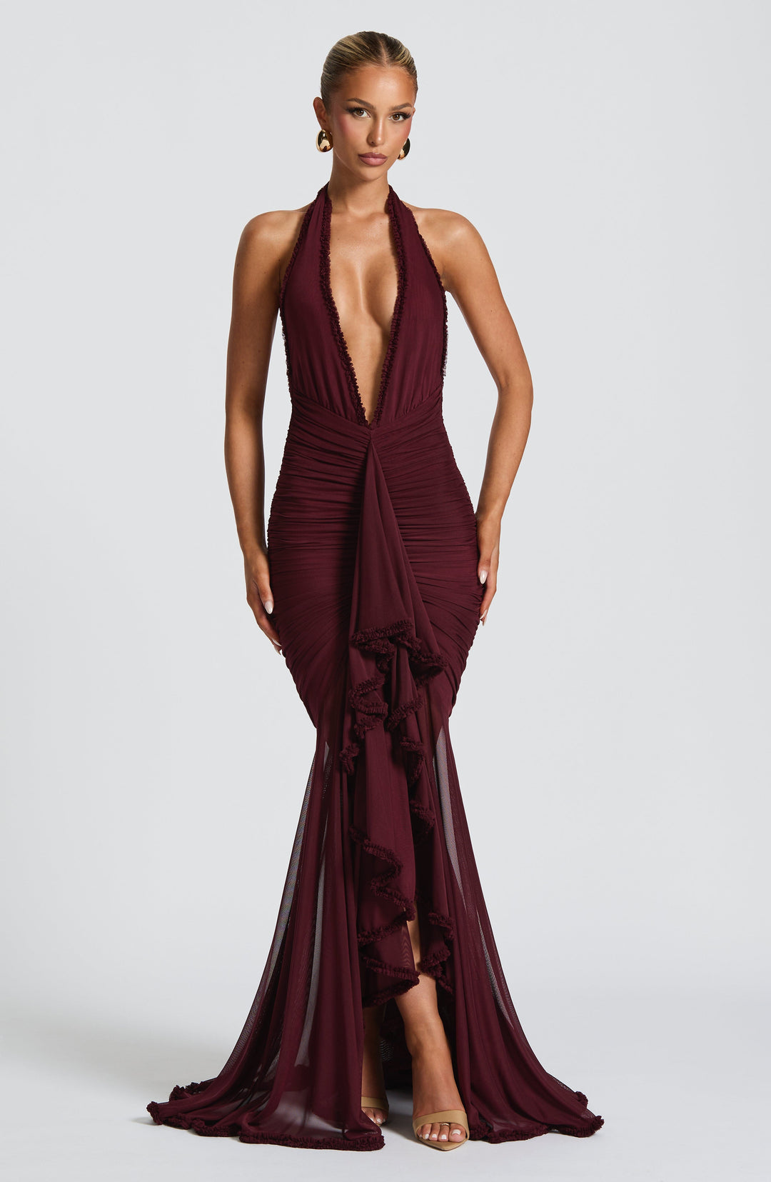 Kiraina Maxi Dress in Cherry Lacquer by Clandour, product photo 6