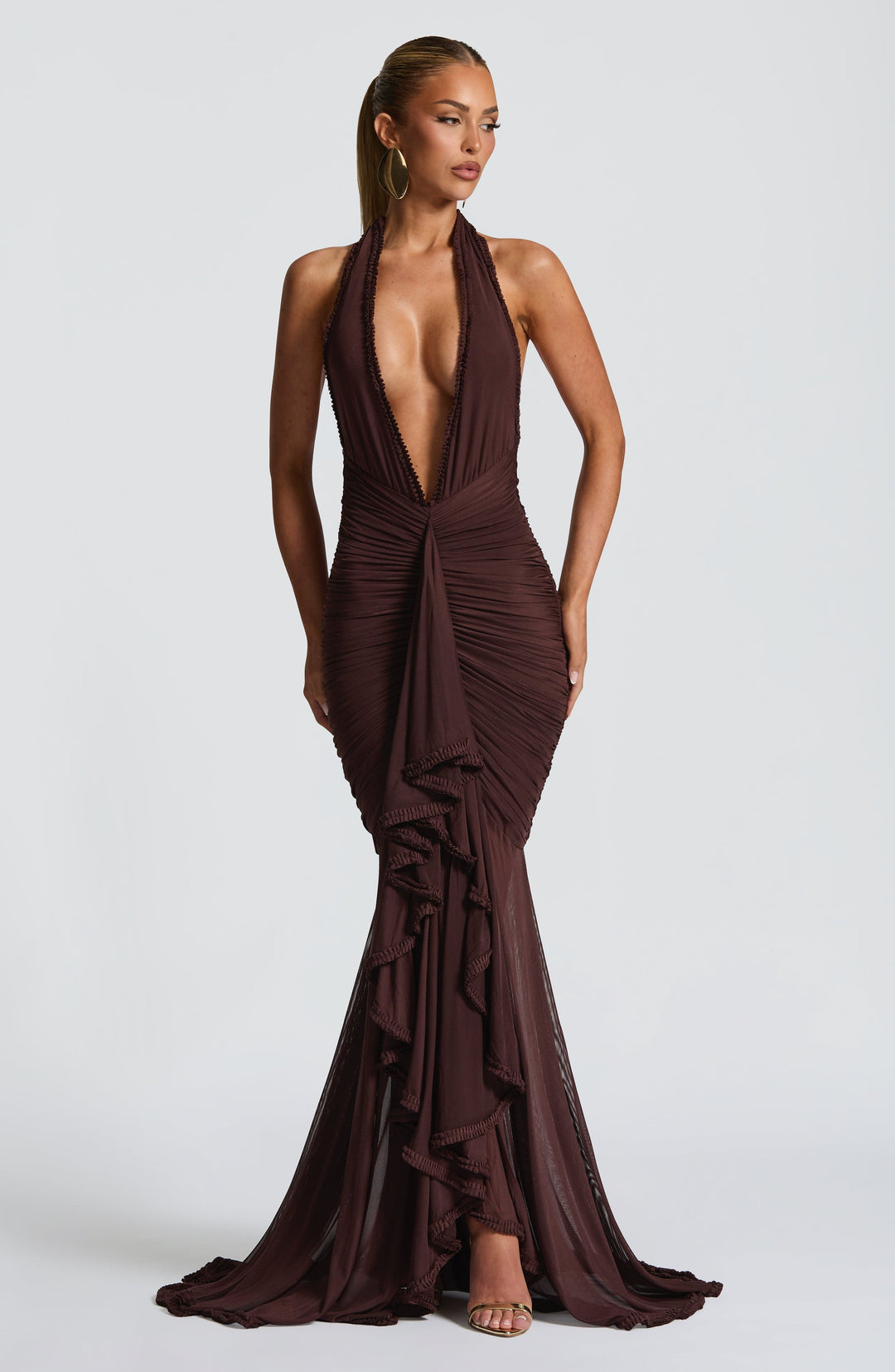 Kiraina Maxi Dress in Plum Brown by Clandour, product photo 8
