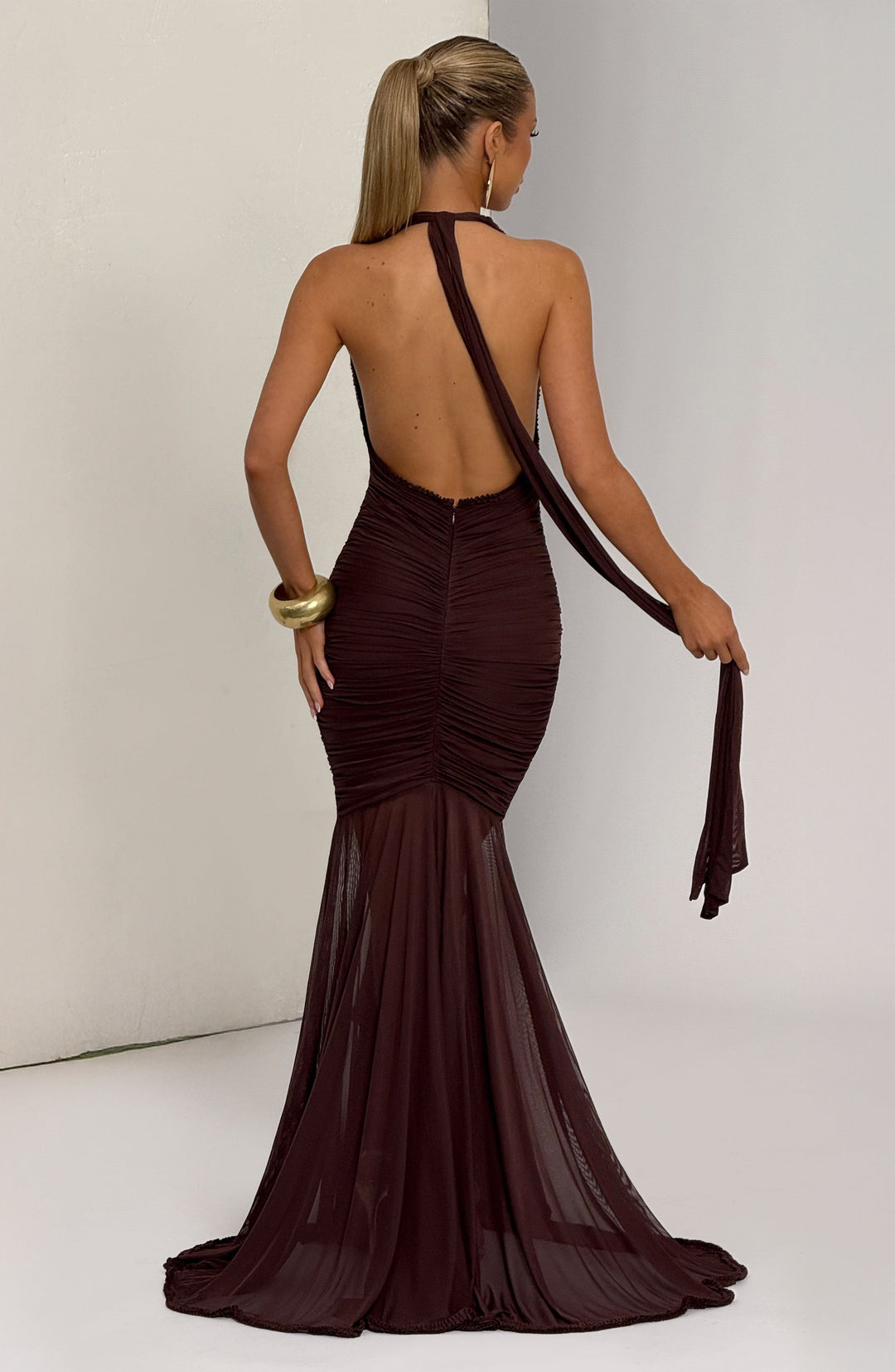 Kiraina Maxi Dress in Plum Brown by Clandour, product photo 9
