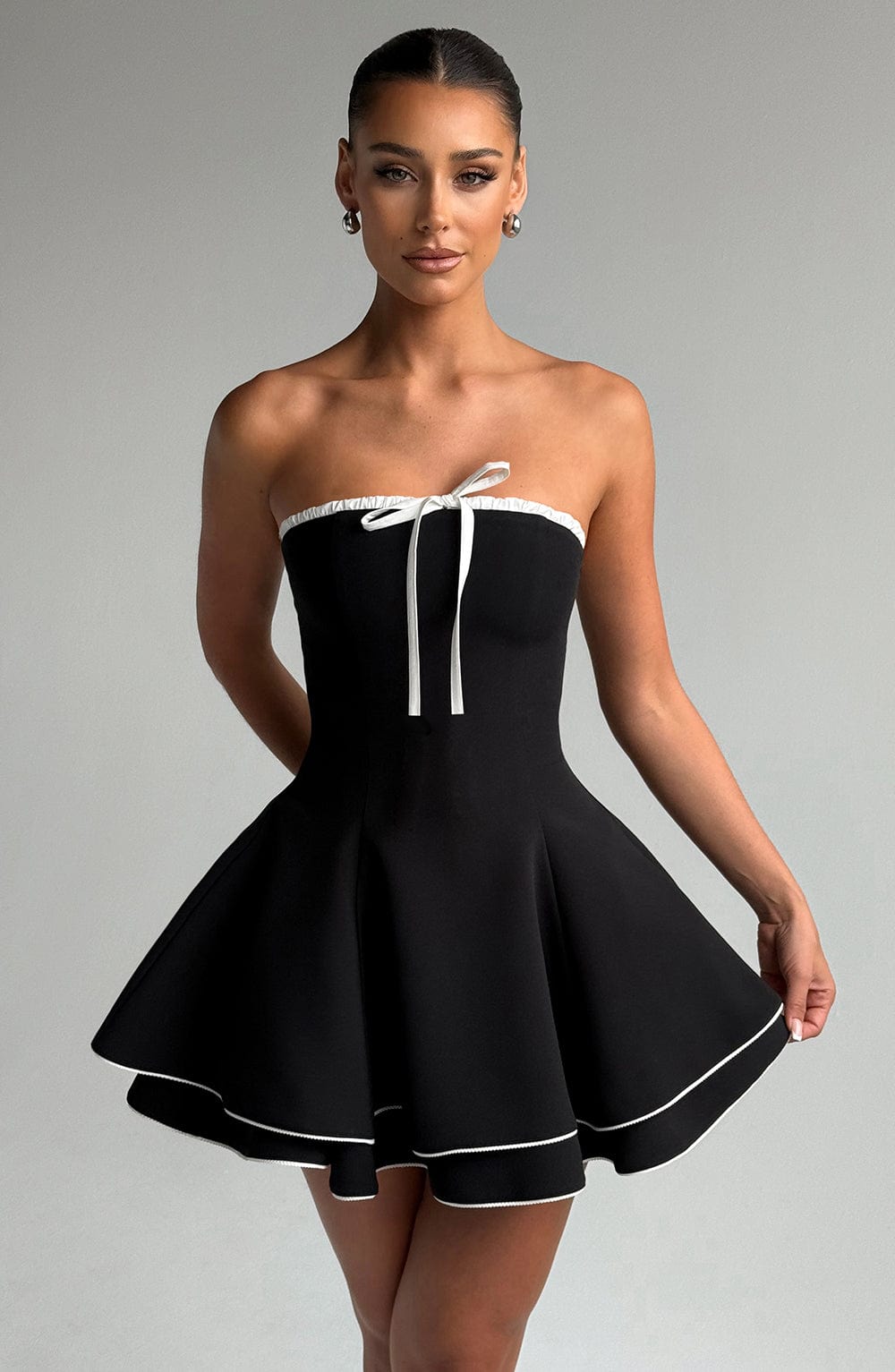 Kirairis Mini Dress in Black/White by Clandour, product photo 1