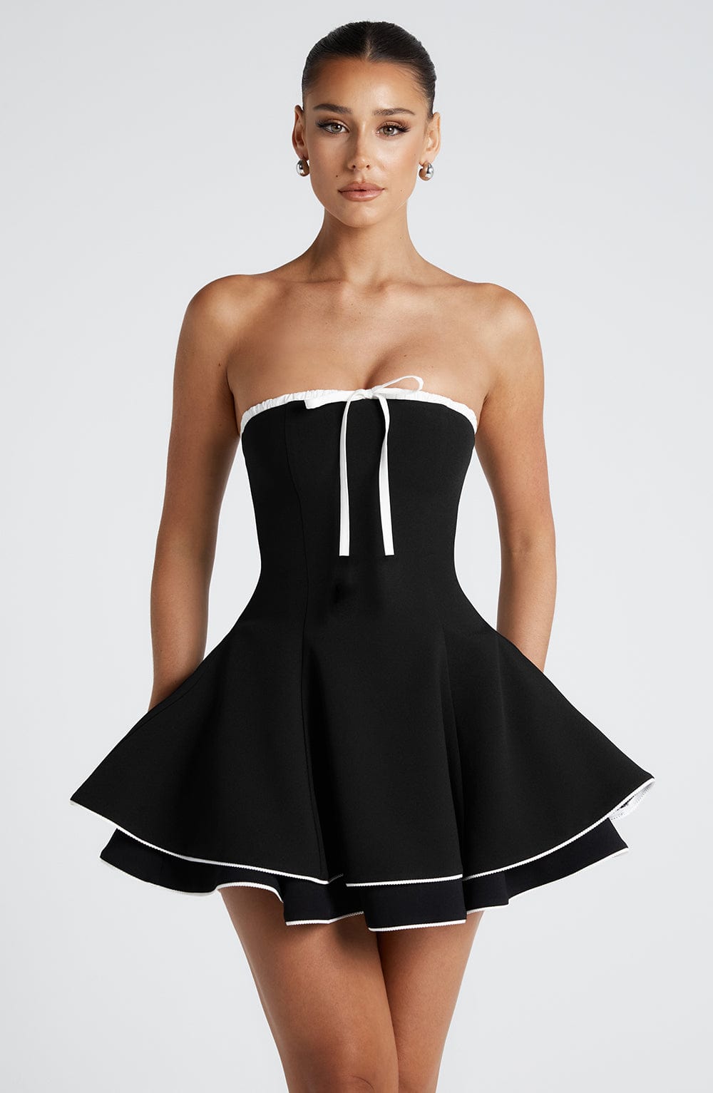 Kirairis Mini Dress in Black/White by Clandour, product photo 3