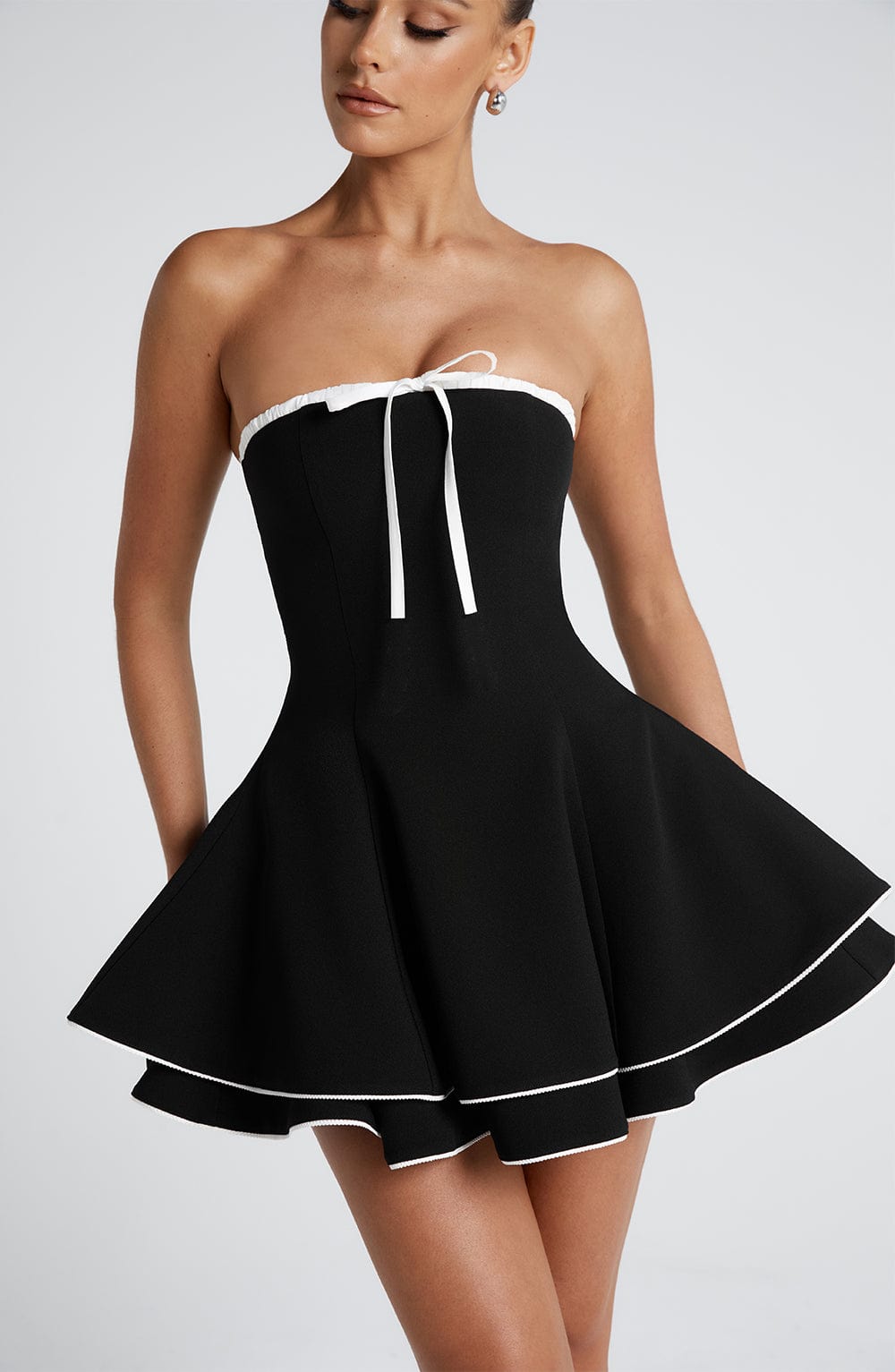 Kirairis Mini Dress in Black/White by Clandour, product photo 5