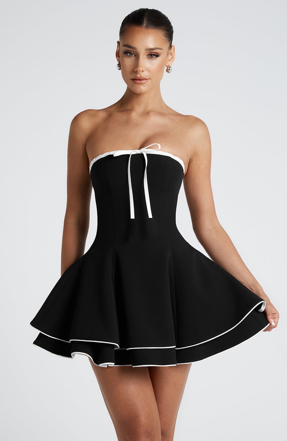 Kirairis Mini Dress in Black/White by Clandour, product photo 7