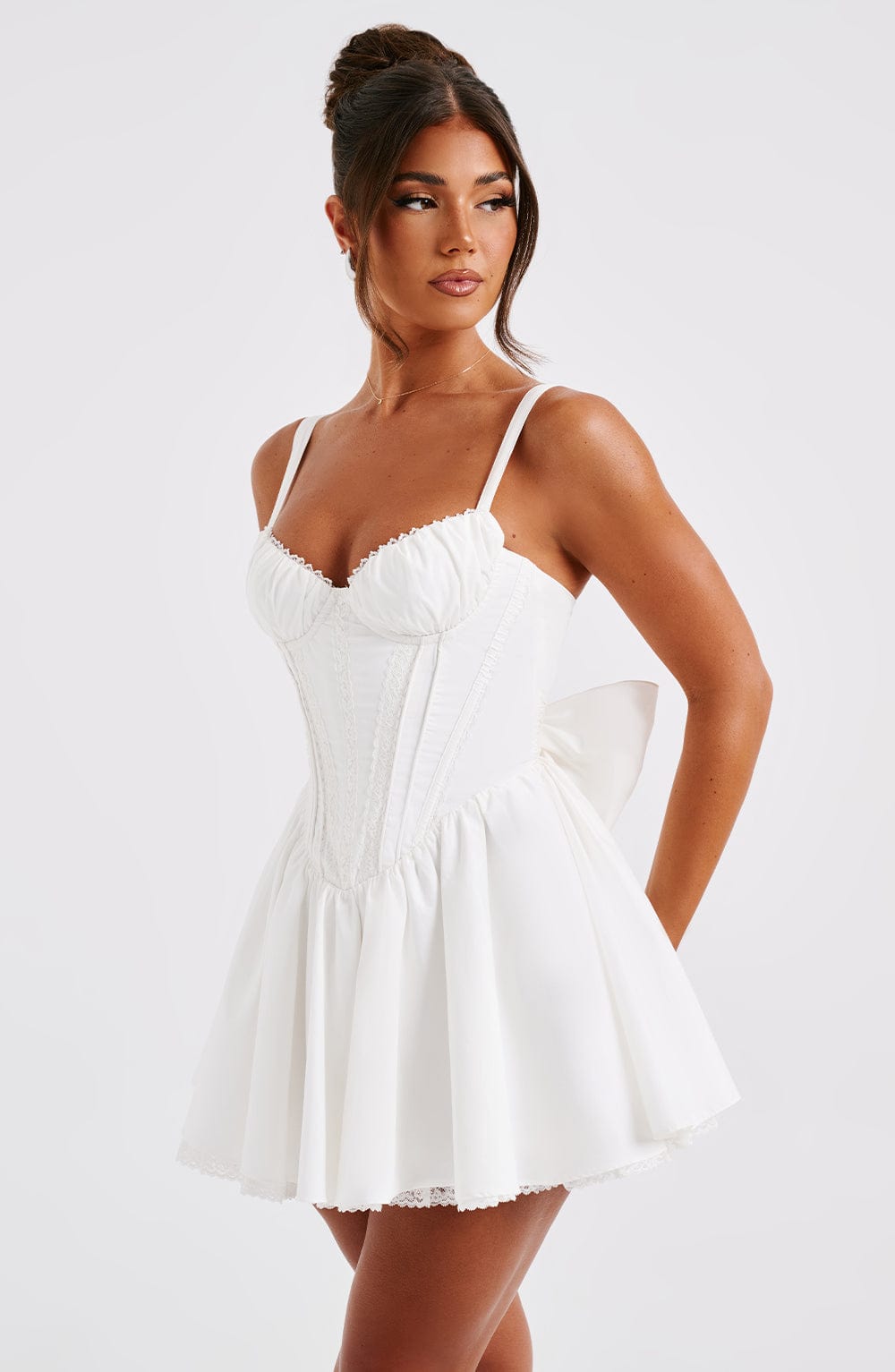 Kiralina Mini Dress in White by Clandour, product photo 7