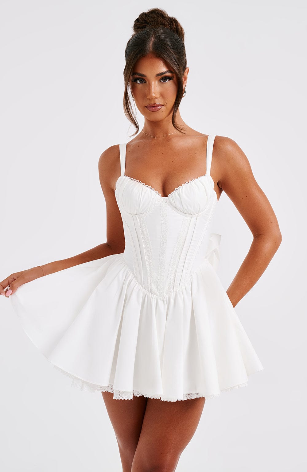 Kiralina Mini Dress in White by Clandour, product photo 9