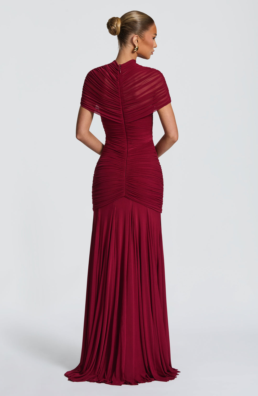 Kiranna Maxi Dress in Burgundy by Clandour, product photo 3