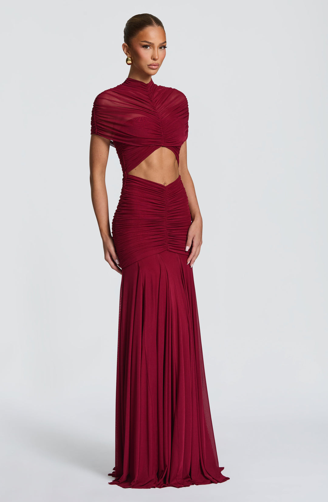 Kiranna Maxi Dress in Burgundy by Clandour, product photo 6