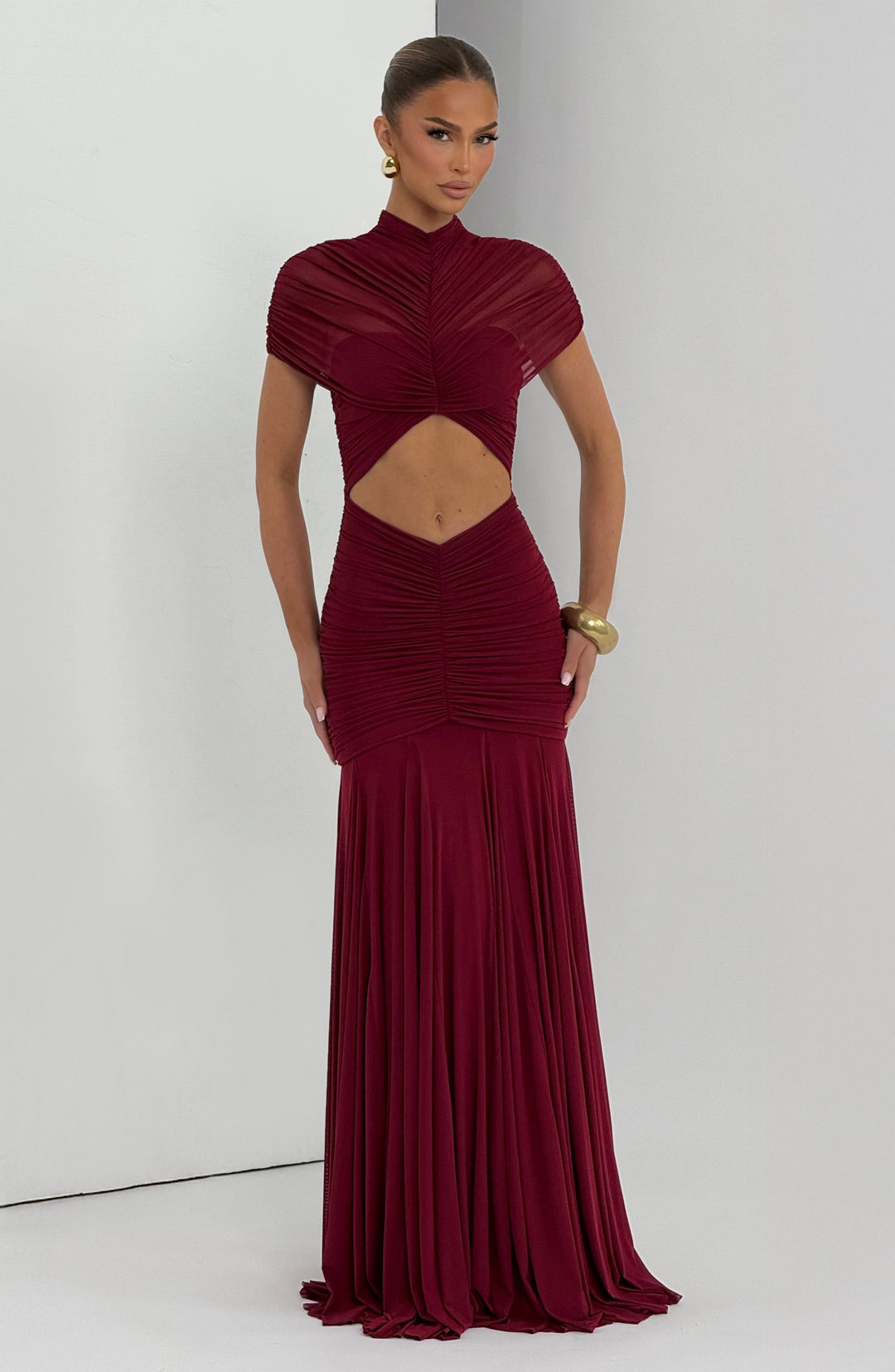 Kiranna Maxi Dress in Burgundy by Clandour, product photo 9