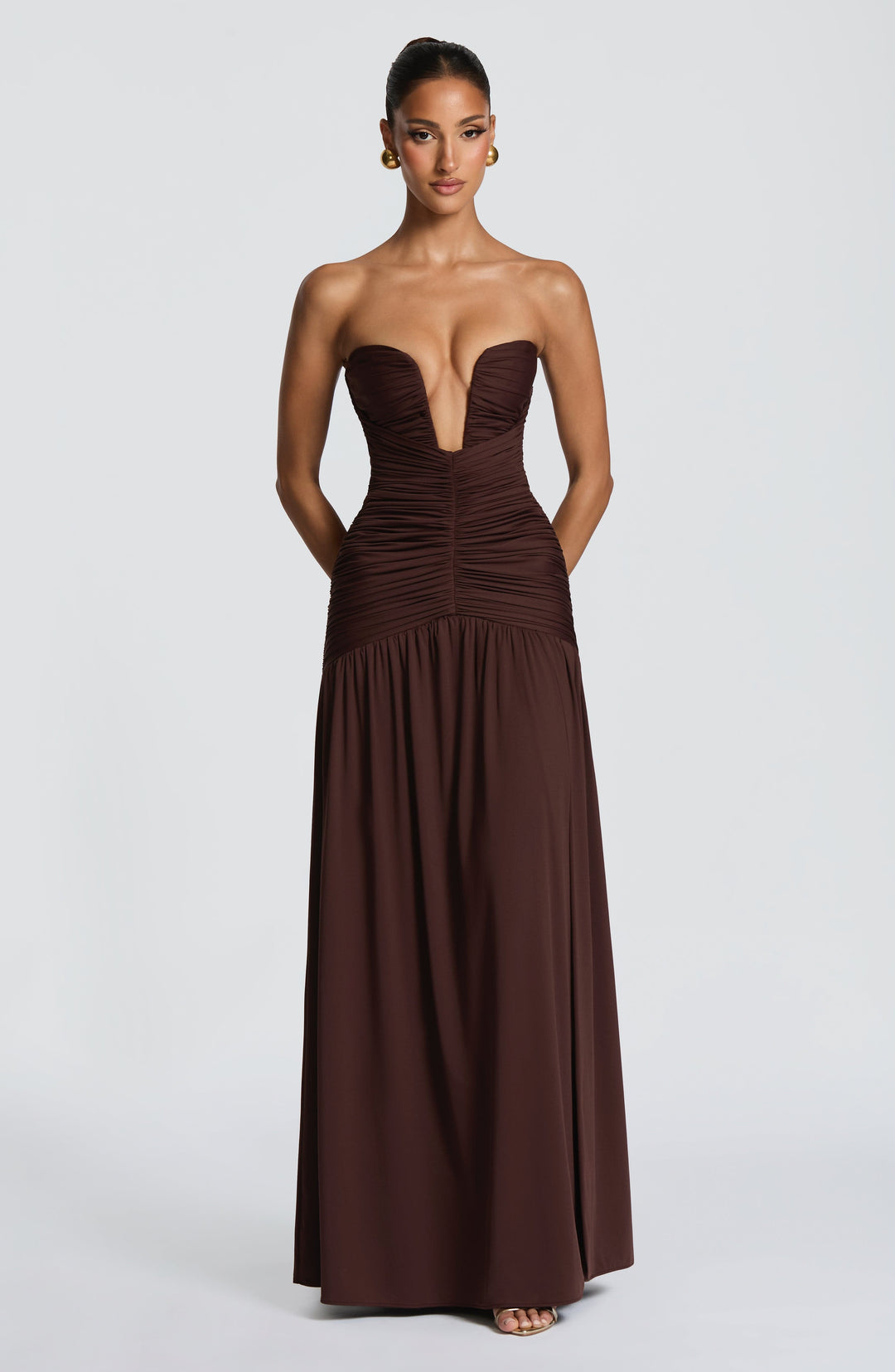 Kiranora Maxi Dress in Plum Brown by Clandour, product photo 8