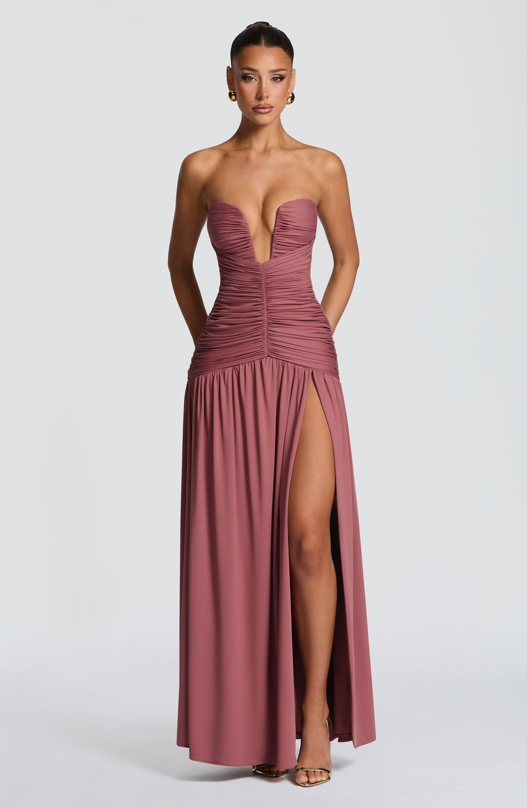 Kiranora Maxi Dress in Rose Brown by Clandour, product photo 1