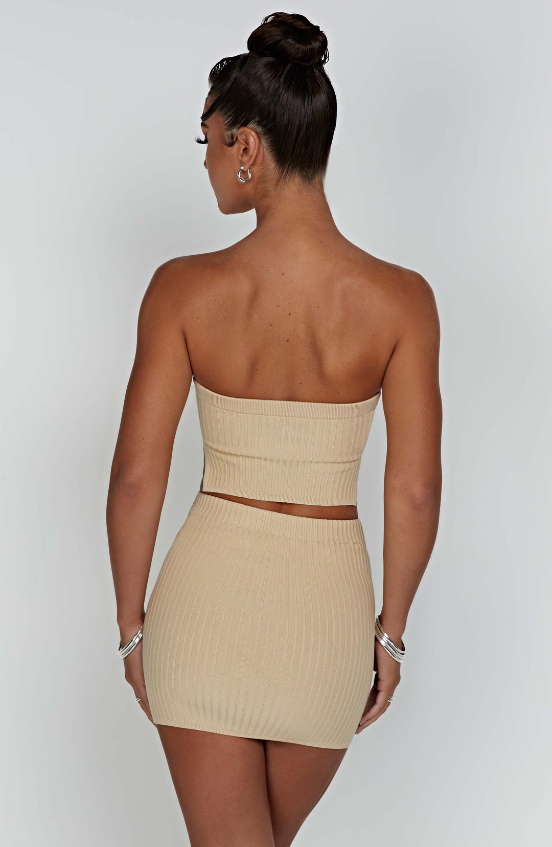 Kiraola Mini Skirt in Beige by Clandour, product photo 4
