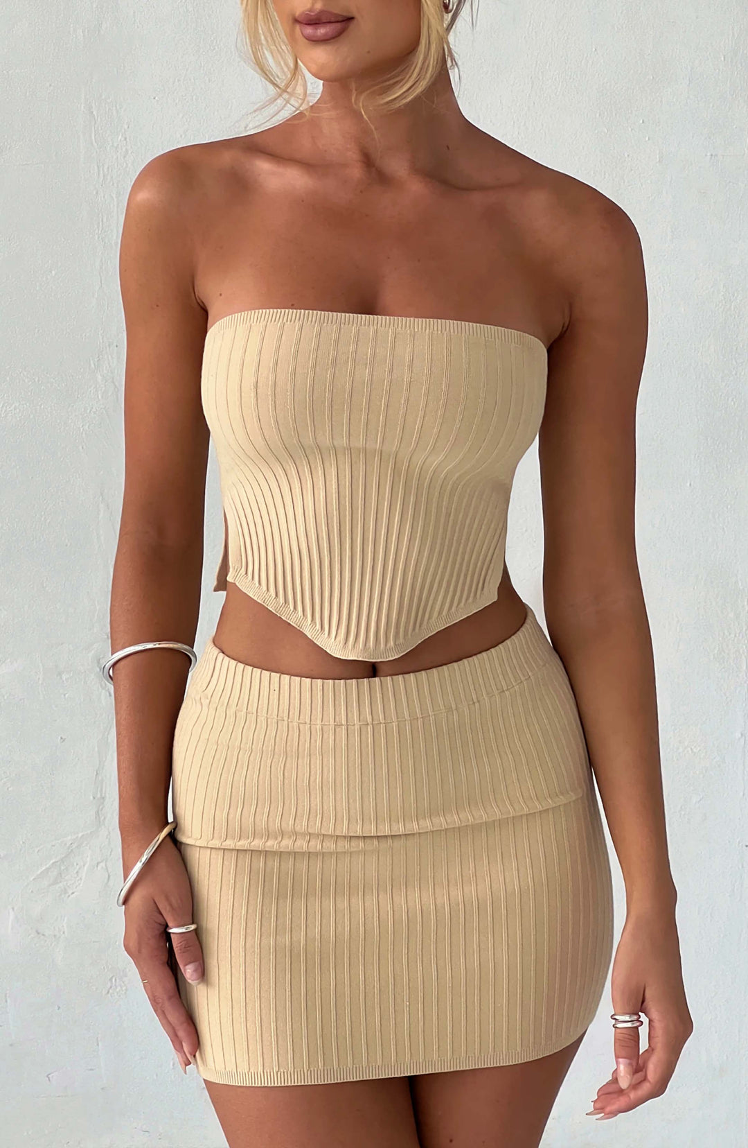 Kiraola Mini Skirt in Beige by Clandour, product photo 9