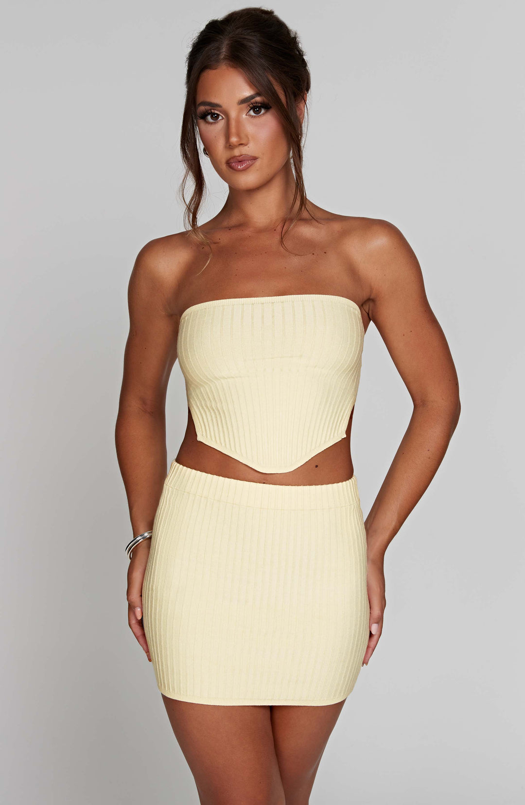 Kiraola Mini Skirt in Lemon by Clandour, product photo 3