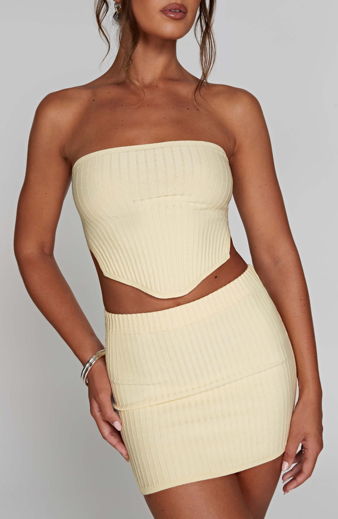 Kiraola Mini Skirt in Lemon by Clandour, product photo 6