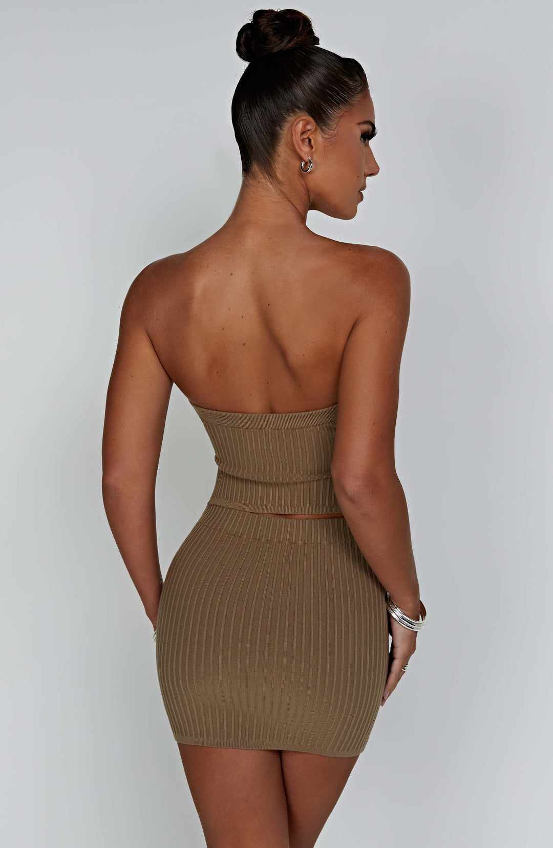 Kiraola Mini Skirt in Mocha by Clandour, product photo 6