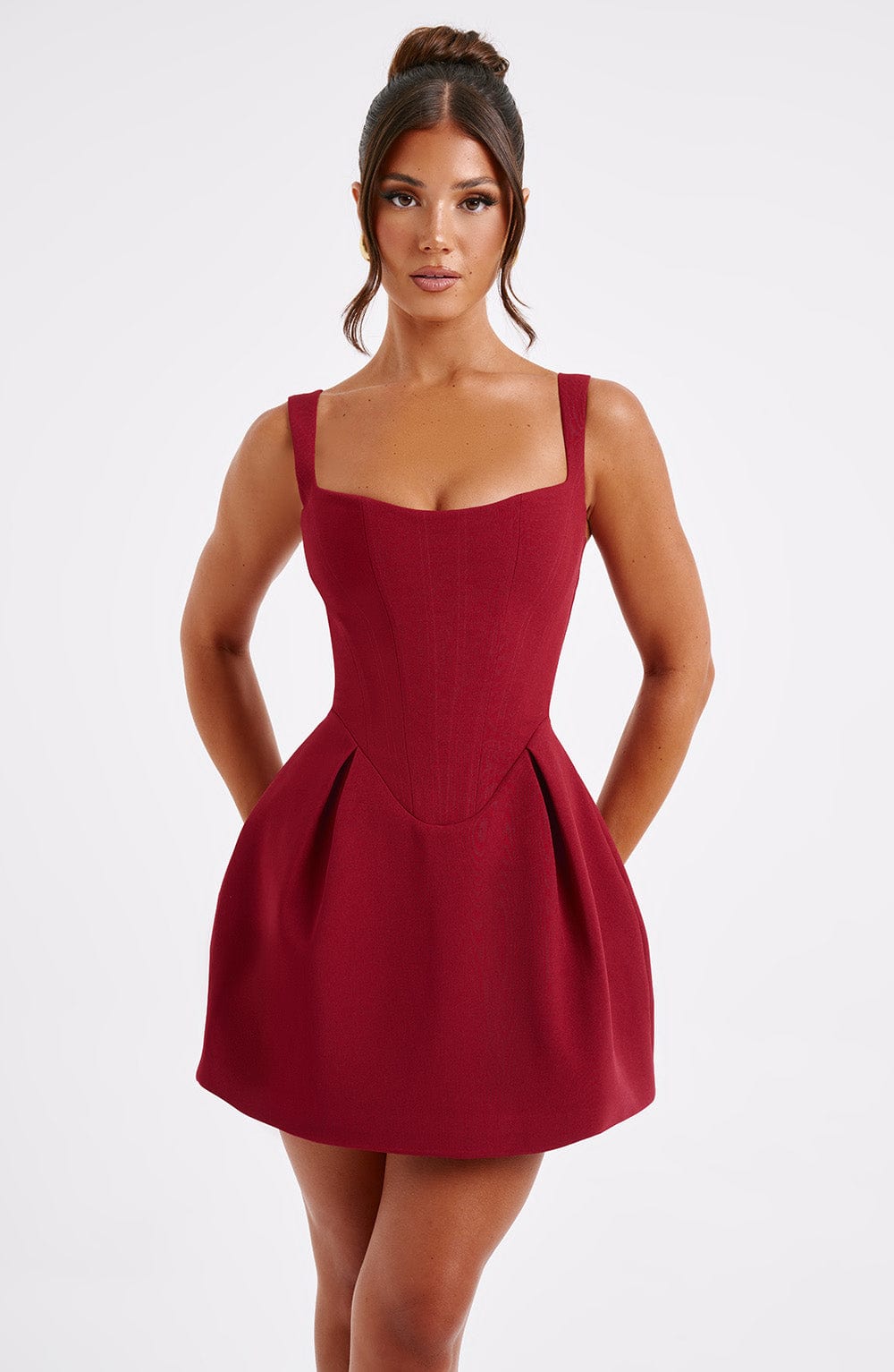 Kiraora Mini Dress in Wine by Clandour, product photo 1