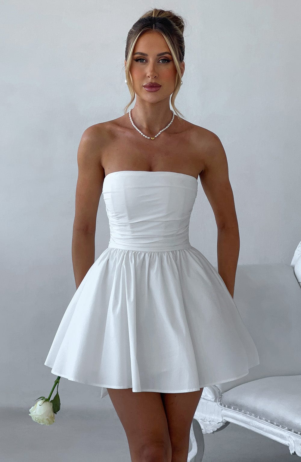 Lumaena Mini Dress in Ivory by Clandour, product photo 1
