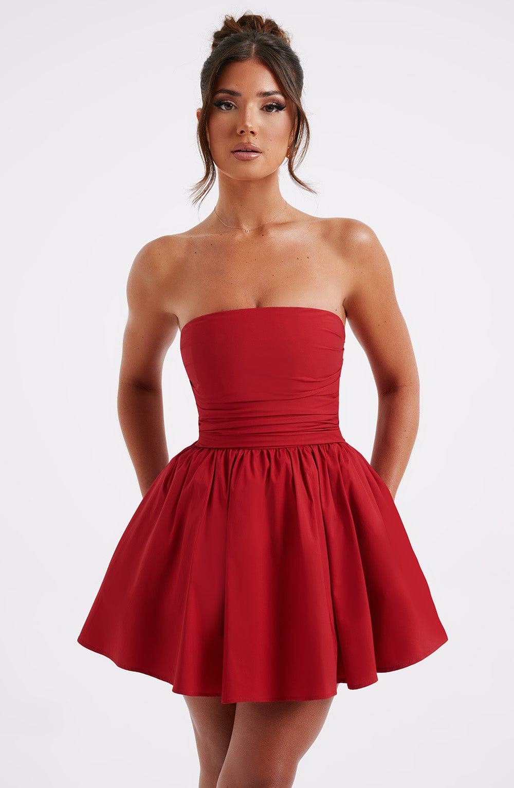 Lumaena Mini Dress in Red by Clandour, product photo 6