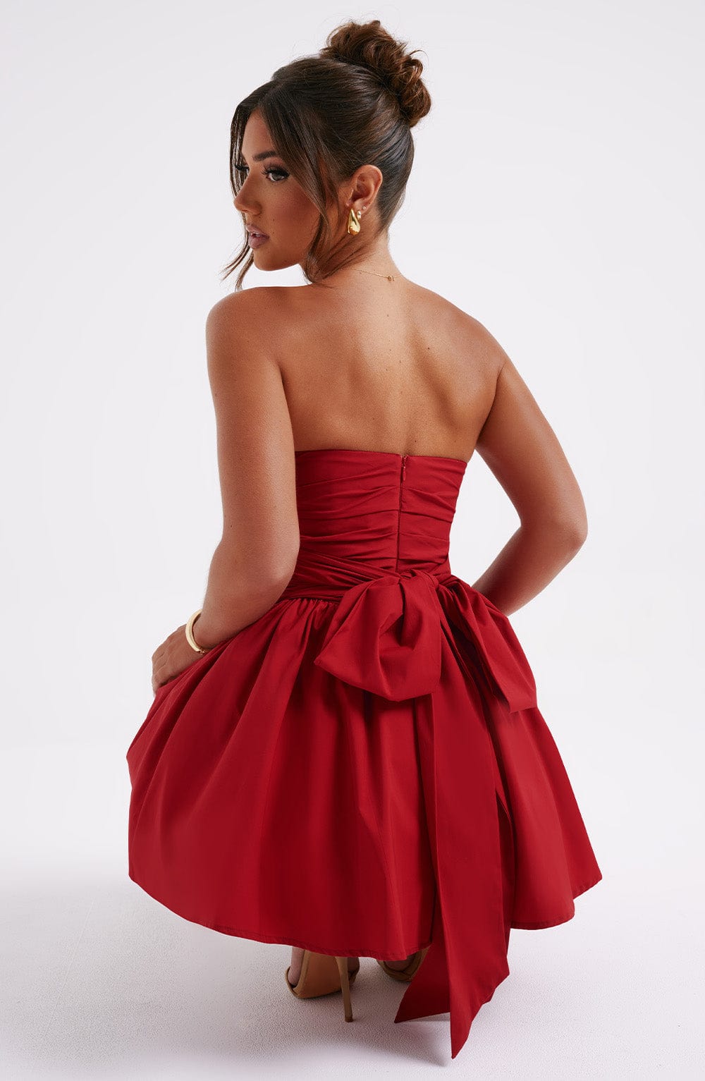 Lumaena Mini Dress in Red by Clandour, product photo 7
