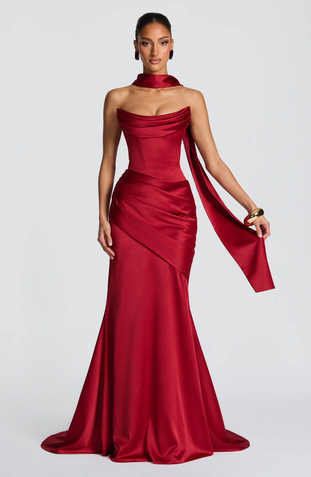 Lumaessa Maxi Dress in Deep Red by Clandour, product photo 1