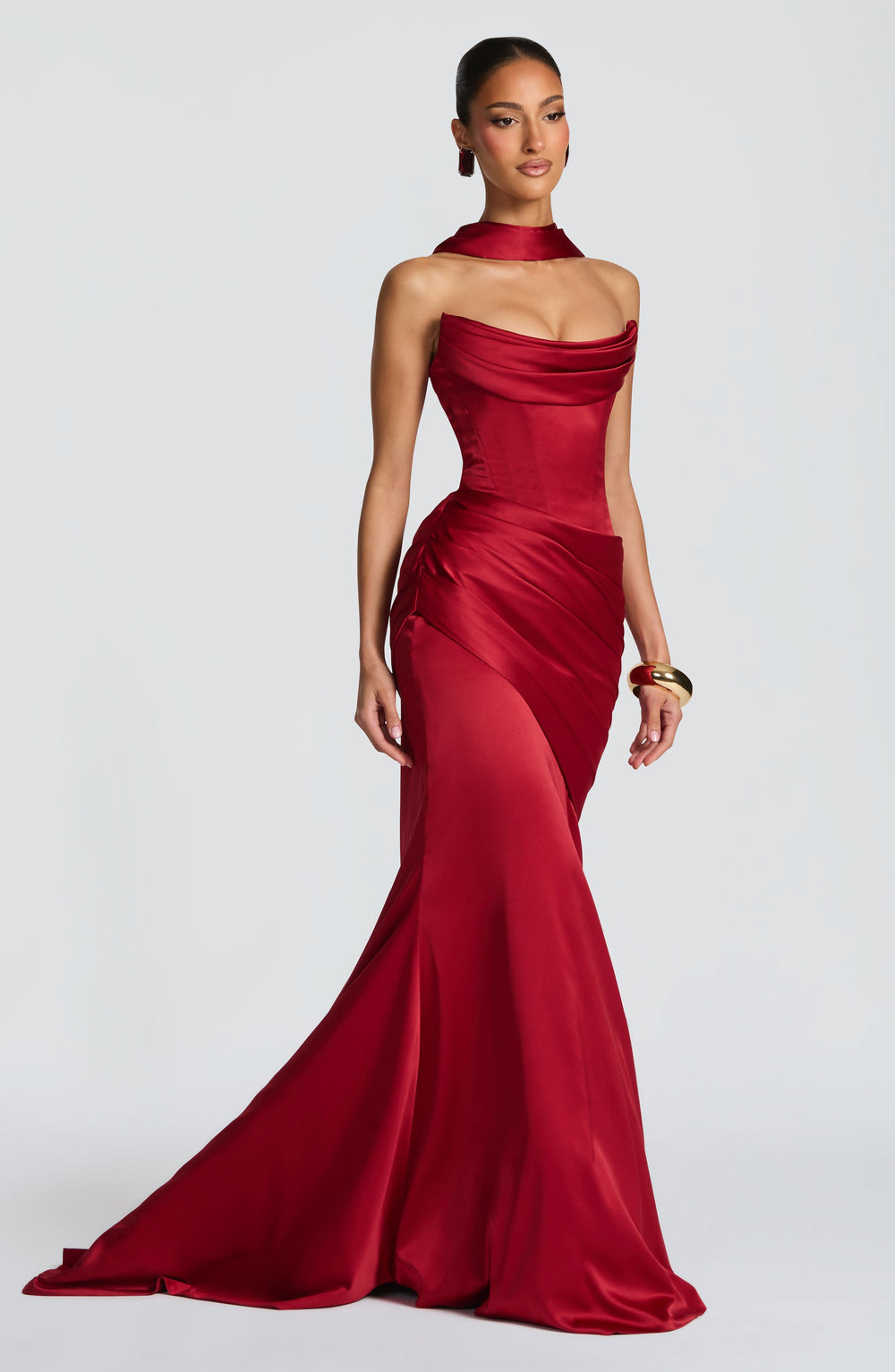 Lumaessa Maxi Dress in Deep Red by Clandour, product photo 2