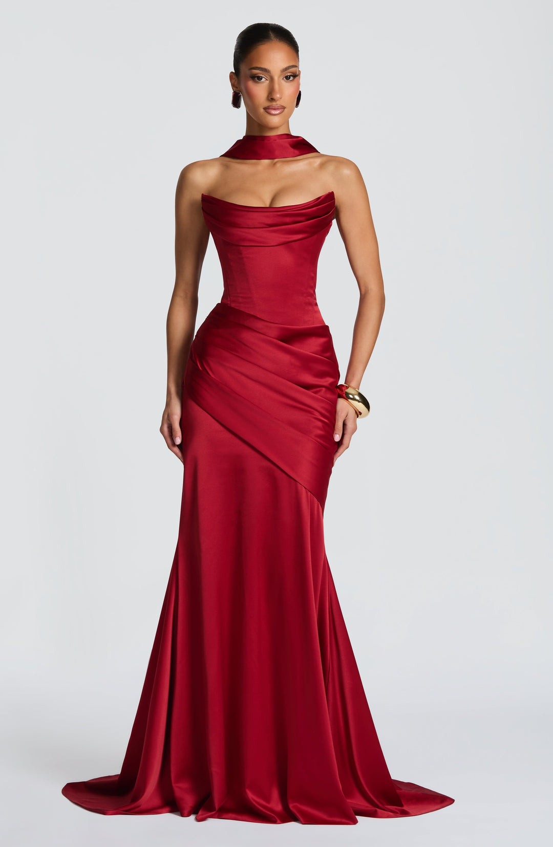 Lumaessa Maxi Dress in Deep Red by Clandour, product photo 5