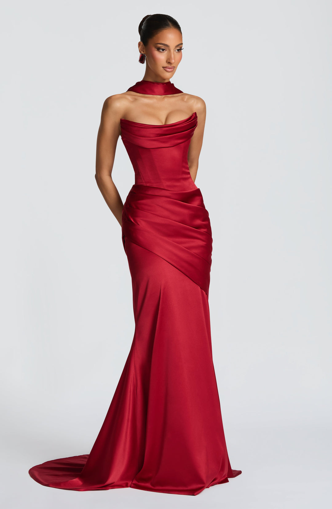 Lumaessa Maxi Dress in Deep Red by Clandour, product photo 6