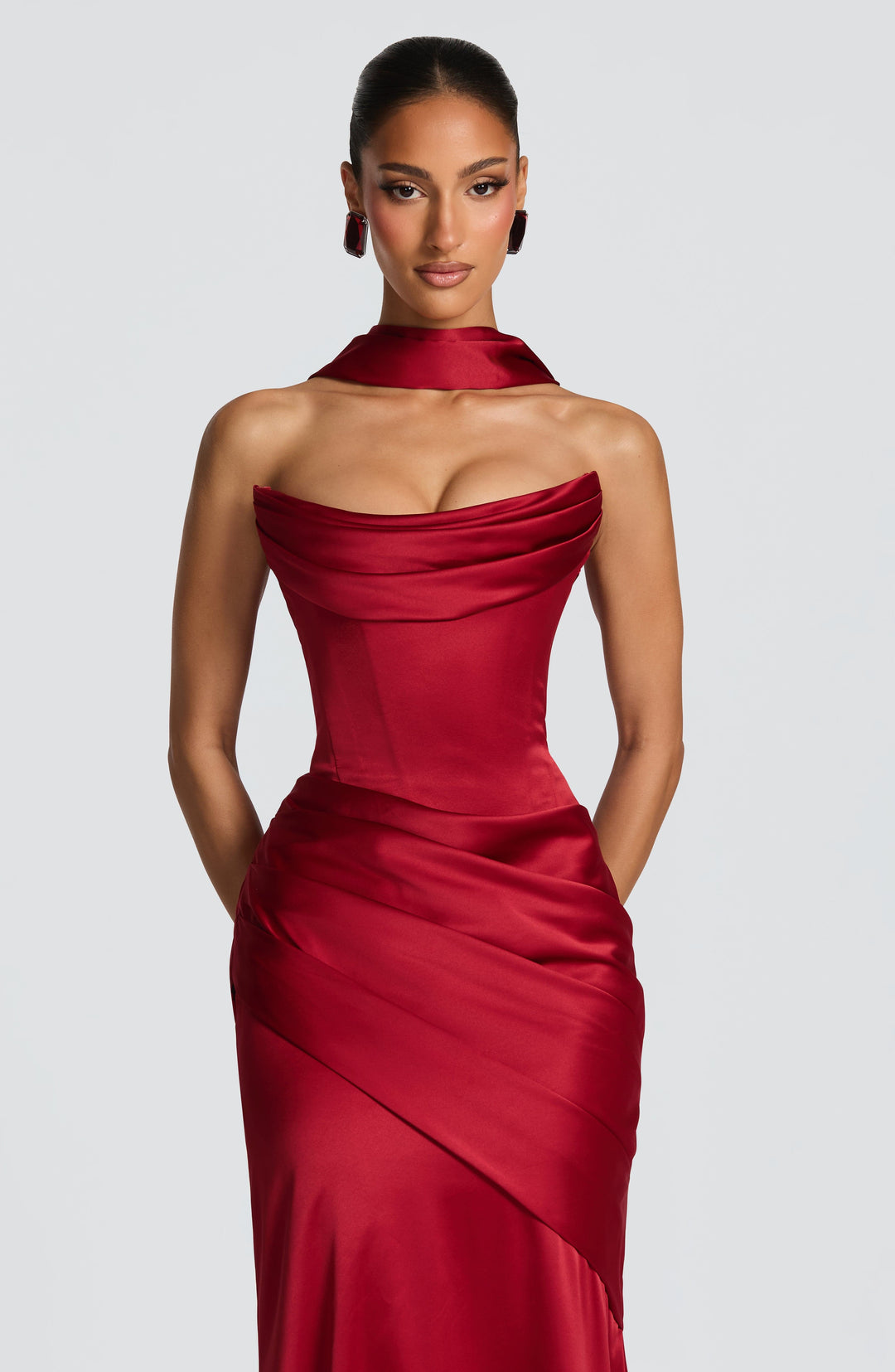 Lumaessa Maxi Dress in Deep Red by Clandour, product photo 7