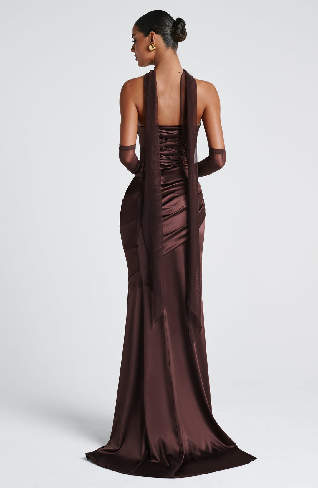 Lumaessa Maxi Dress in Plum Brown by Clandour, product photo 4