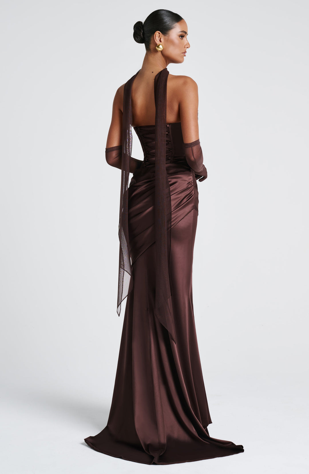 Lumaessa Maxi Dress in Plum Brown by Clandour, product photo 11