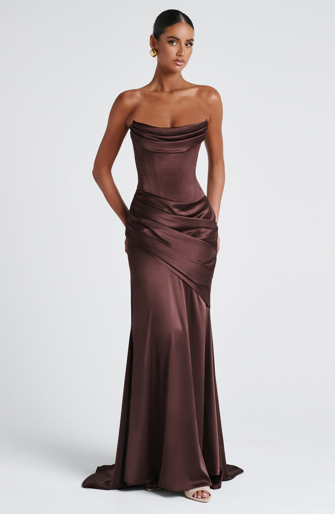 Lumaessa Maxi Dress in Plum Brown by Clandour, product photo 12