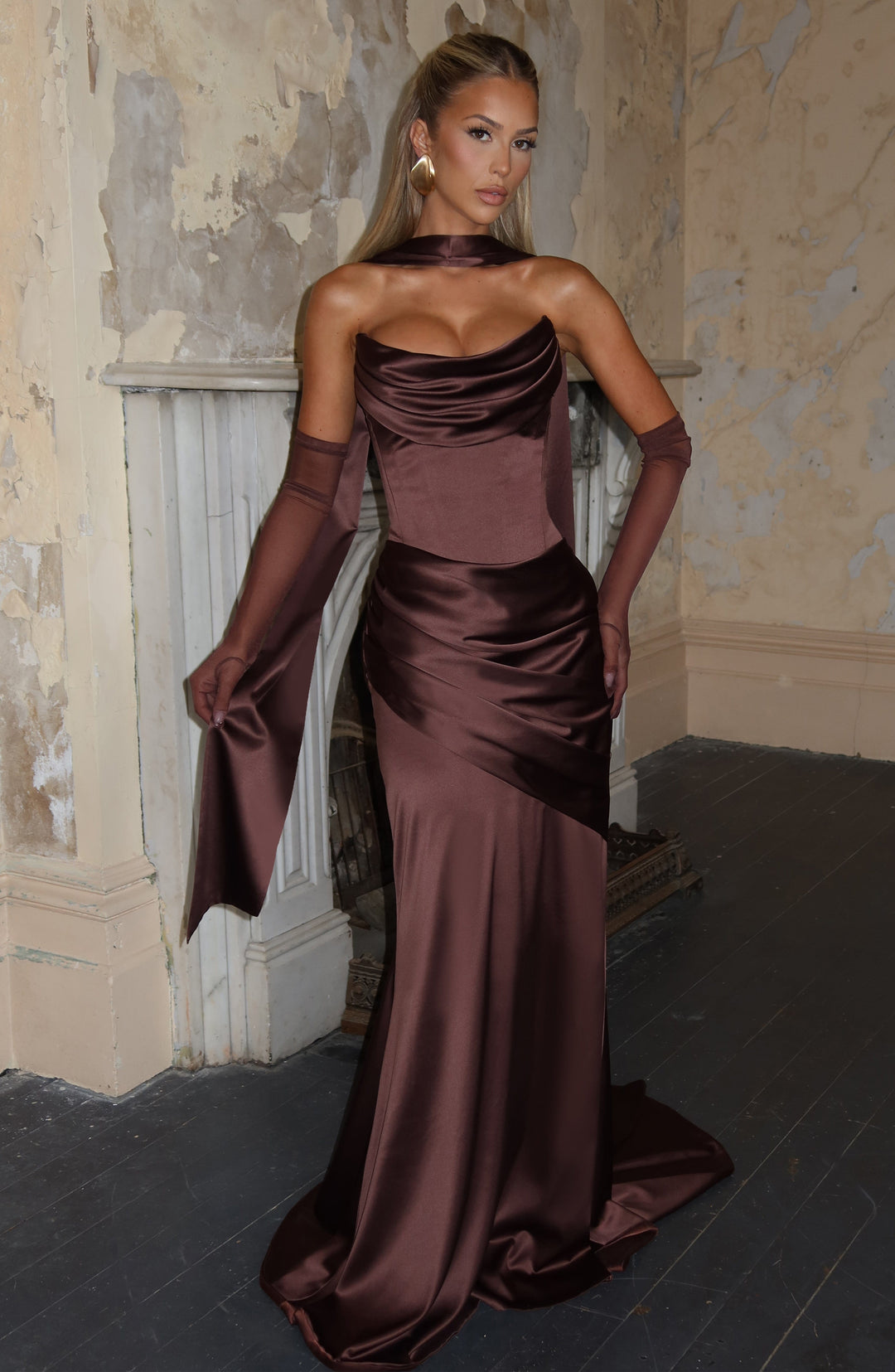 Lumaessa Maxi Dress in Plum Brown by Clandour, product photo 14