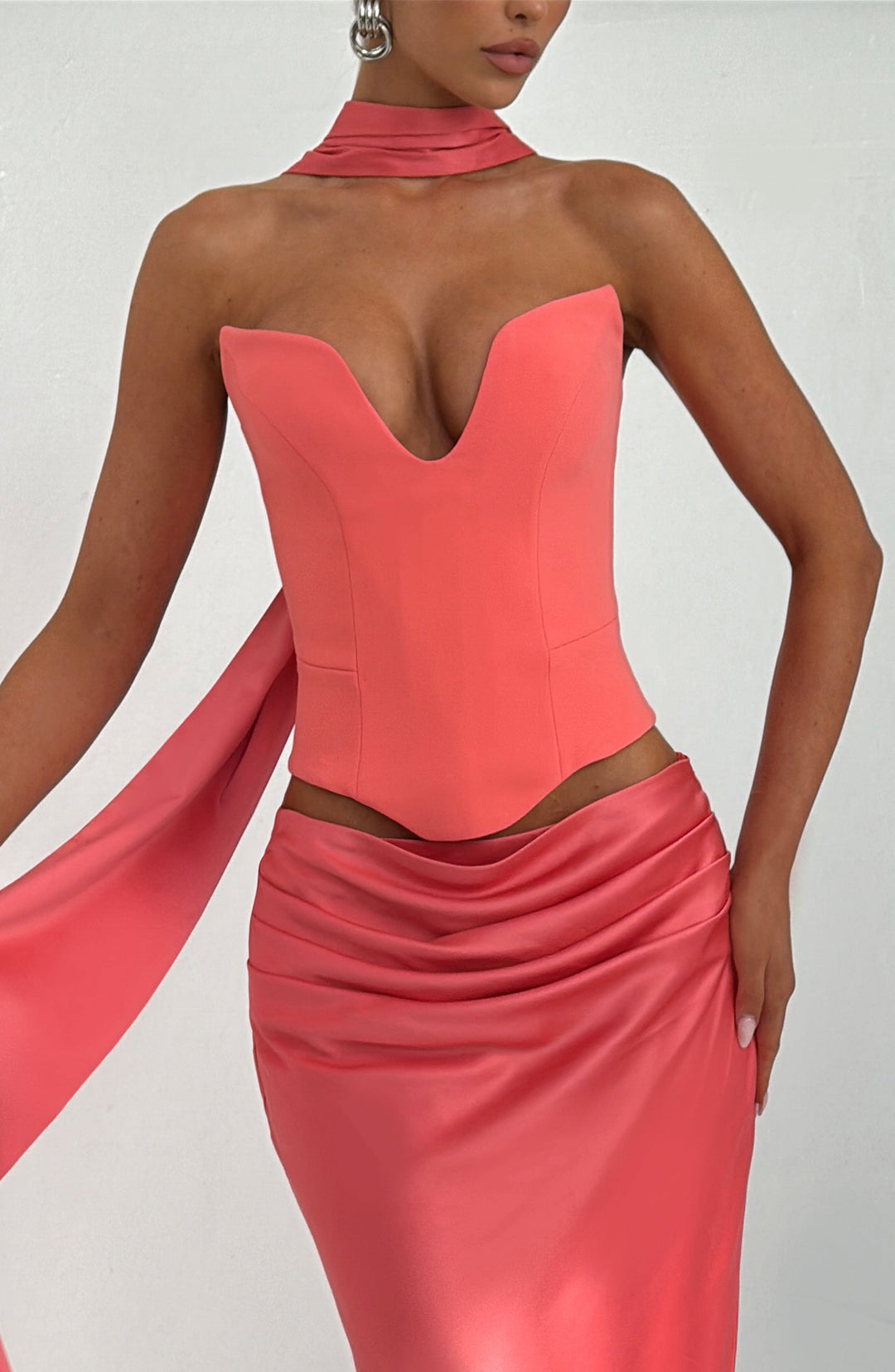 Lumaette Corset in Coral Pink by Clandour, product photo 2