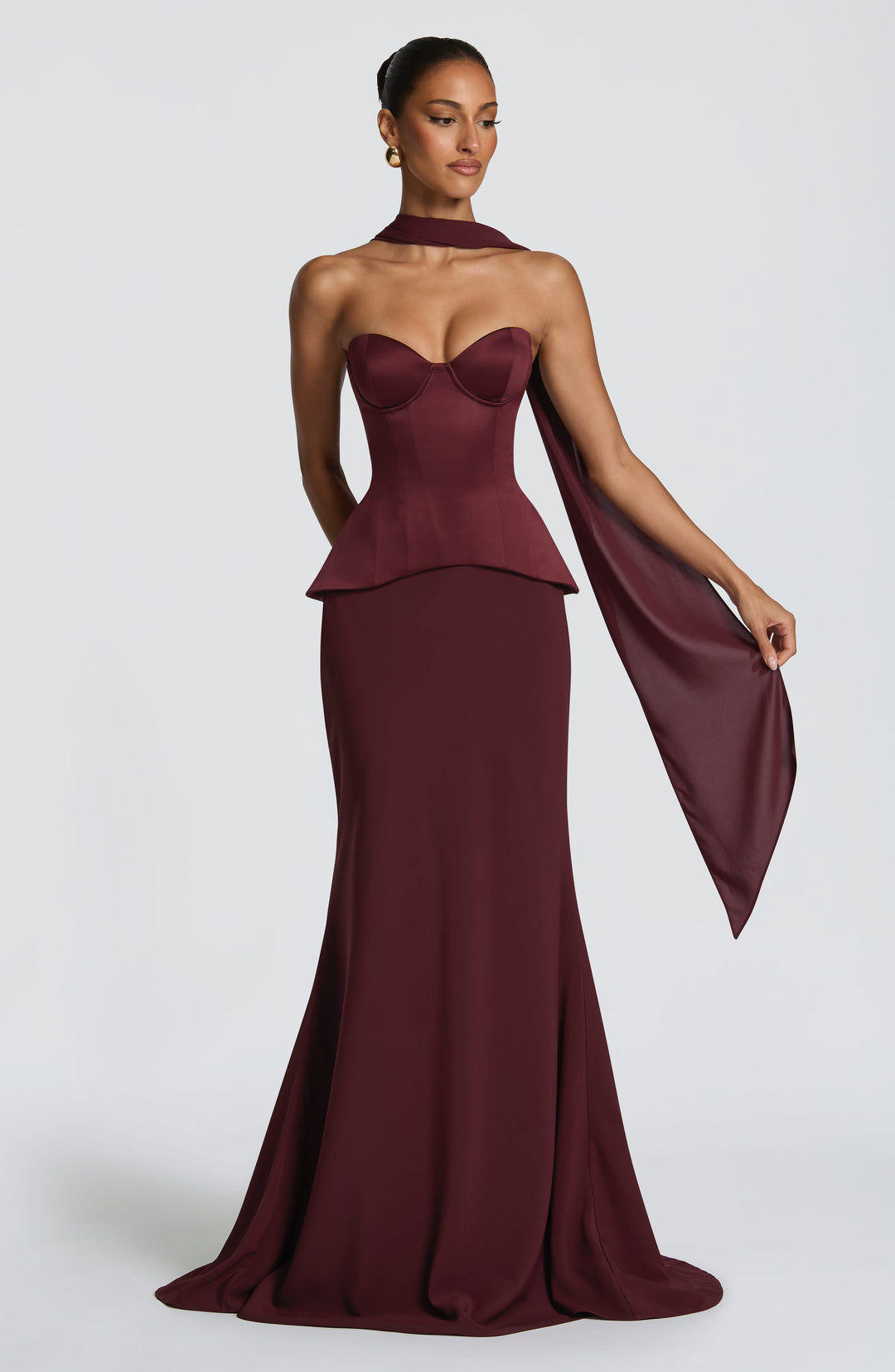 Lumaina Maxi Skirt in Cherry Lacquer by Clandour, product photo 1