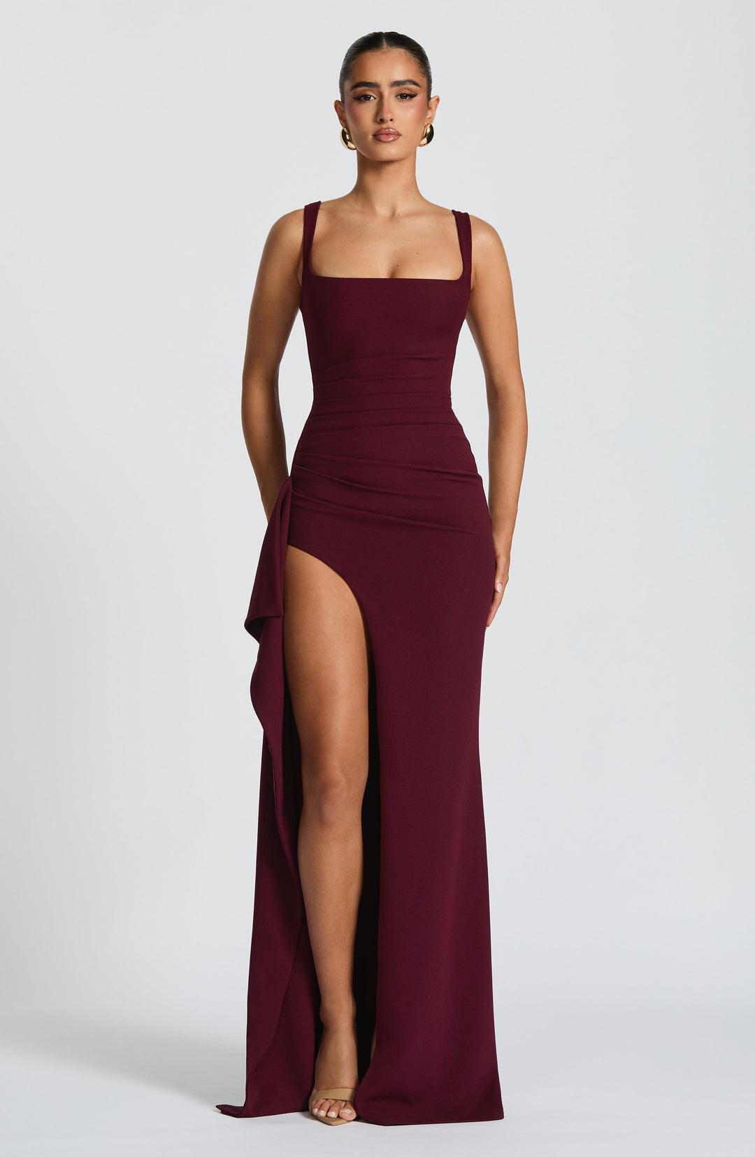 Lumaise Maxi Dress in Cherry Lacquer by Clandour, product photo 4
